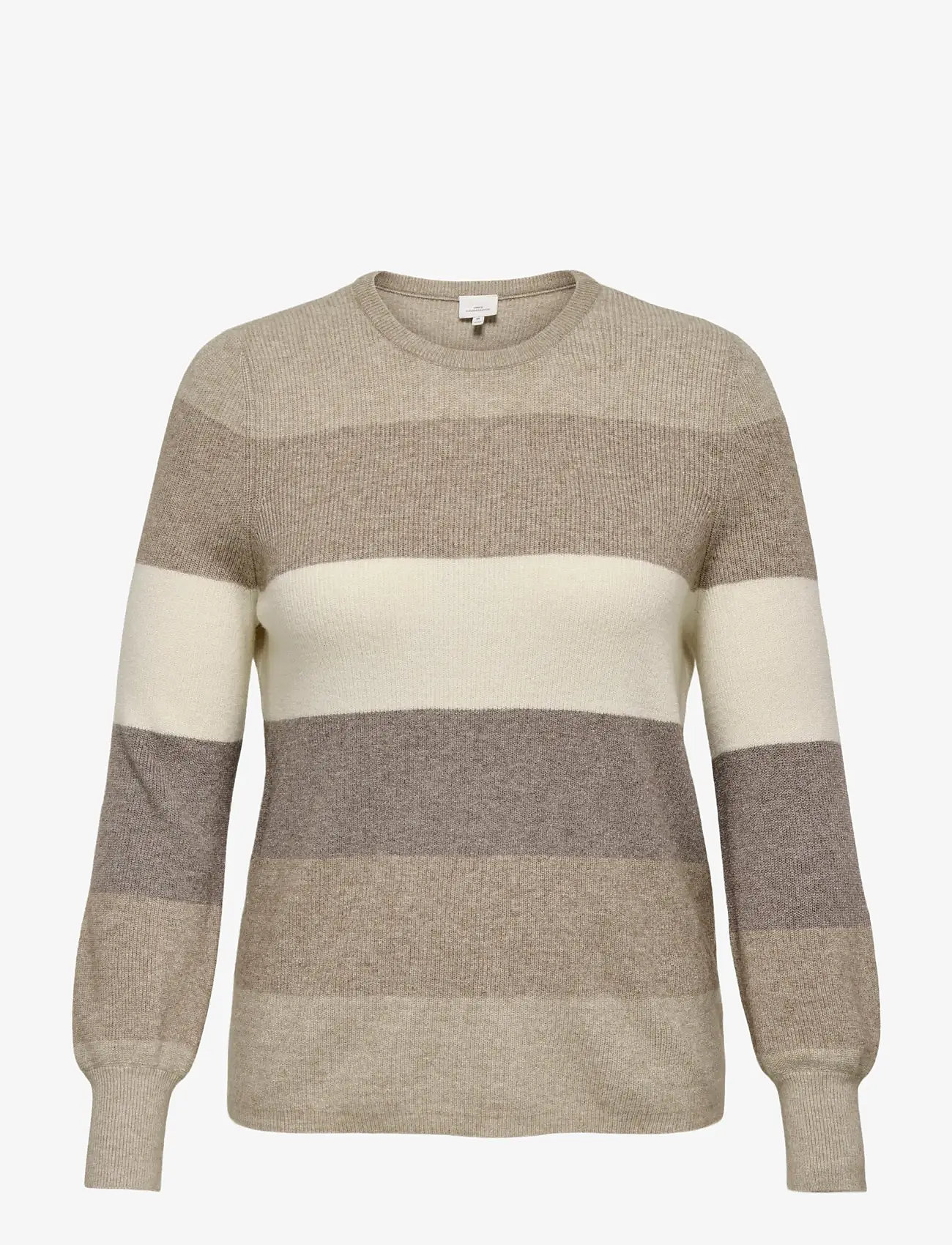 ONLY Carmakoma - CARNEW DARIA L/S STRIPE PULLOVER KNT - stickade tröjor - feather gray - 1