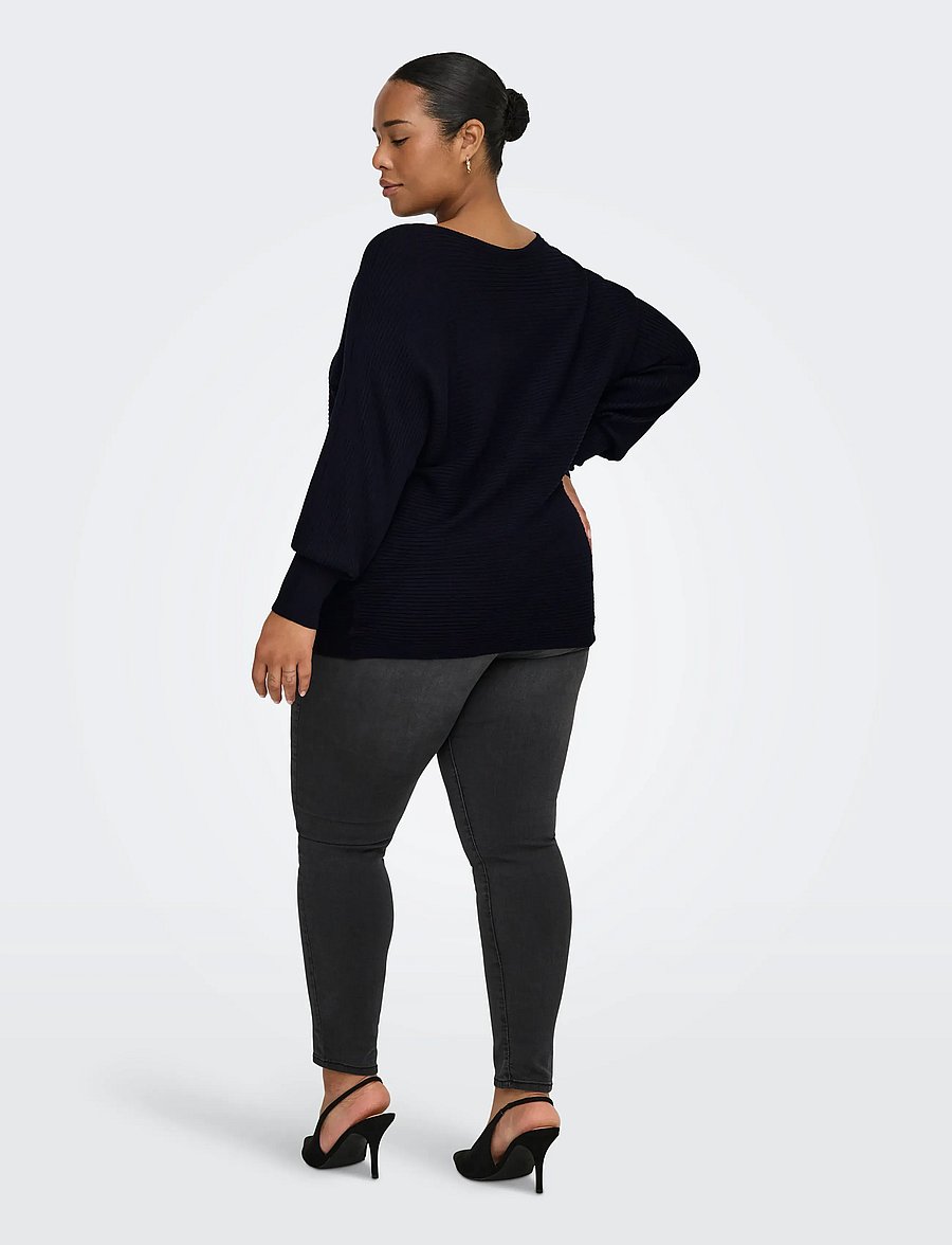 ONLY Carmakoma - CARNEW ADALINE LS PULLOVER KNT NOOS - kampsunid - black - 3