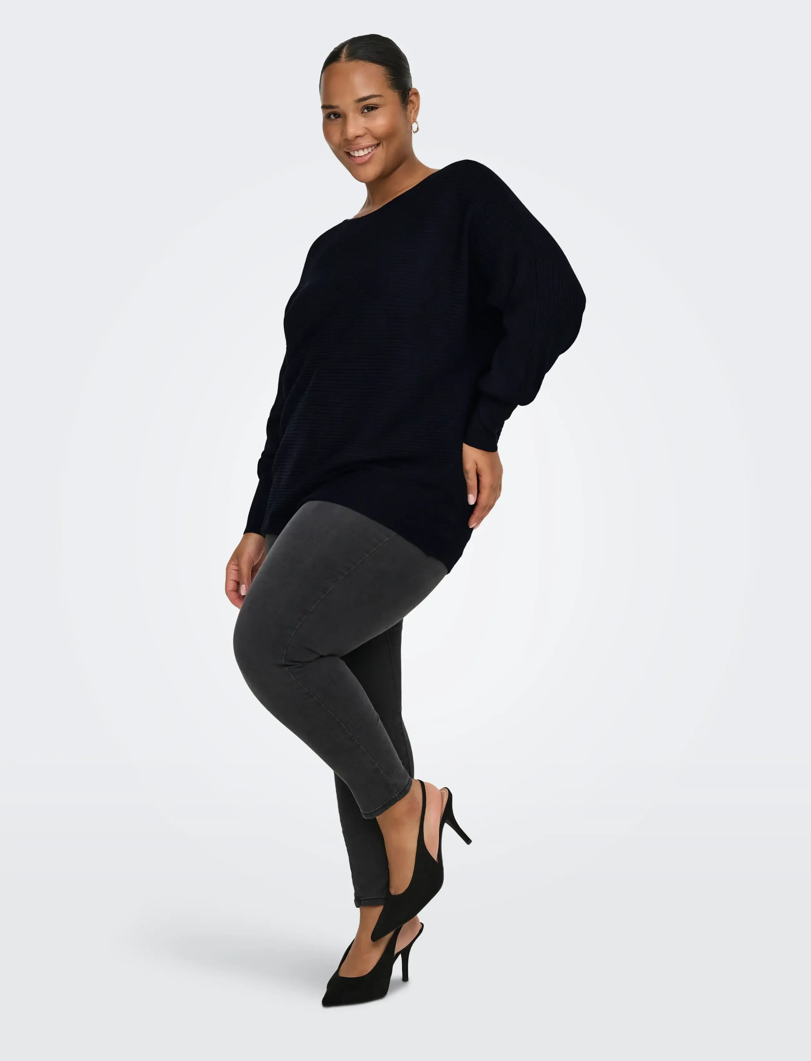ONLY Carmakoma - CARNEW ADALINE LS PULLOVER KNT NOOS - black - 4