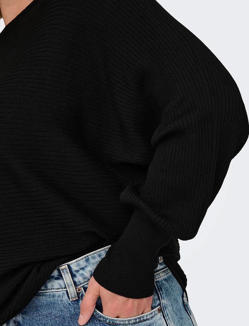 ONLY Carmakoma - CARNEW ADALINE LS PULLOVER KNT NOOS - black - 5