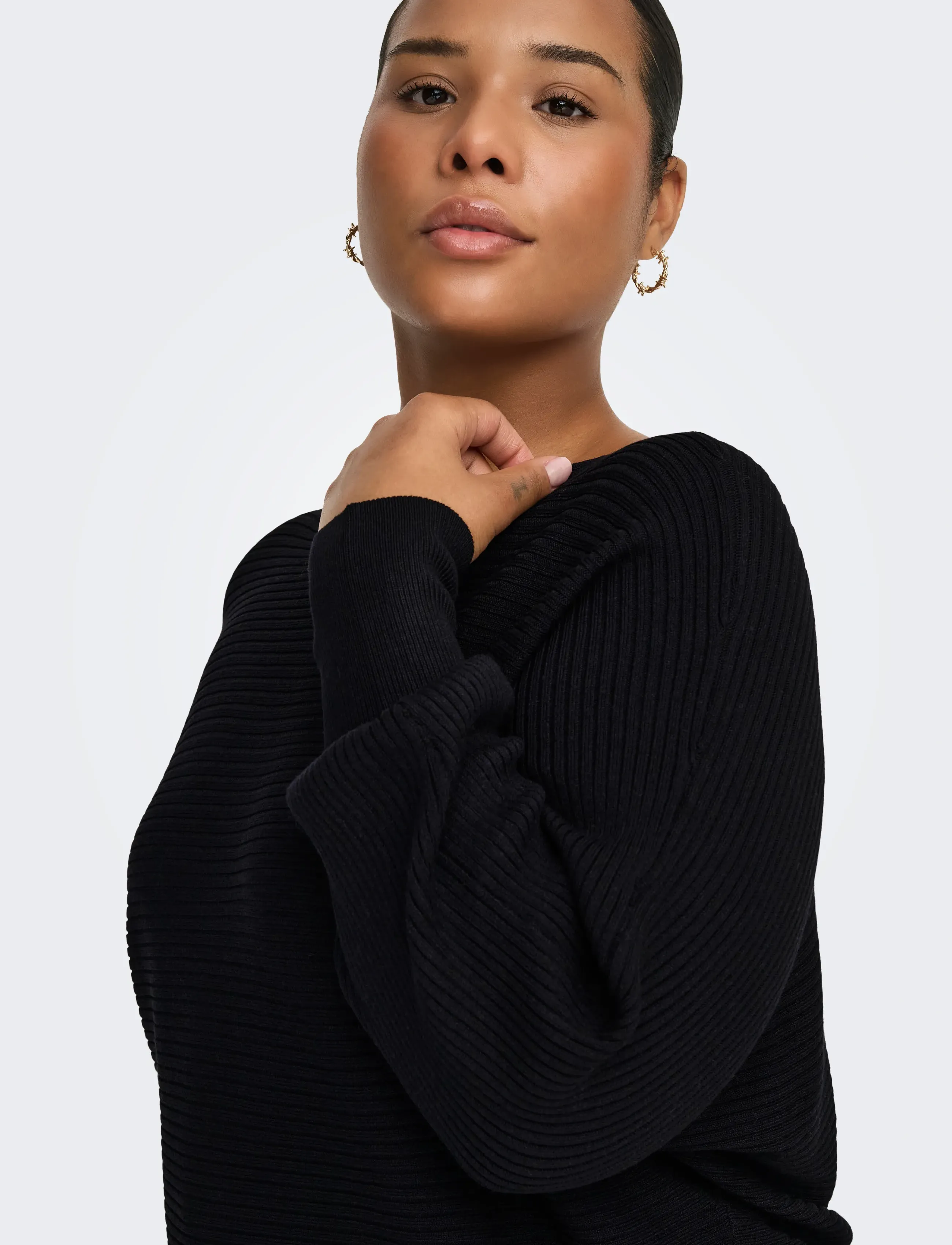 ONLY Carmakoma - CARNEW ADALINE LS PULLOVER KNT NOOS - black - 5