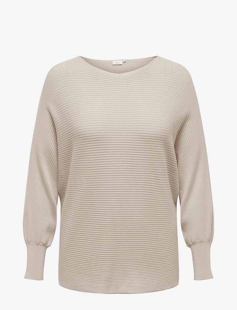 ONLY Carmakoma - CARNEW ADALINE LS PULLOVER KNT NOOS - striktrøjer - pumice stone - 1