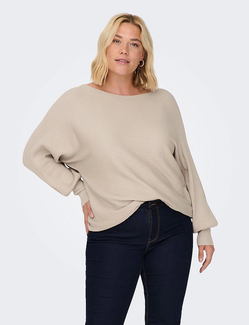 ONLY Carmakoma - CARNEW ADALINE LS PULLOVER KNT NOOS - sviitrid - pumice stone - 0