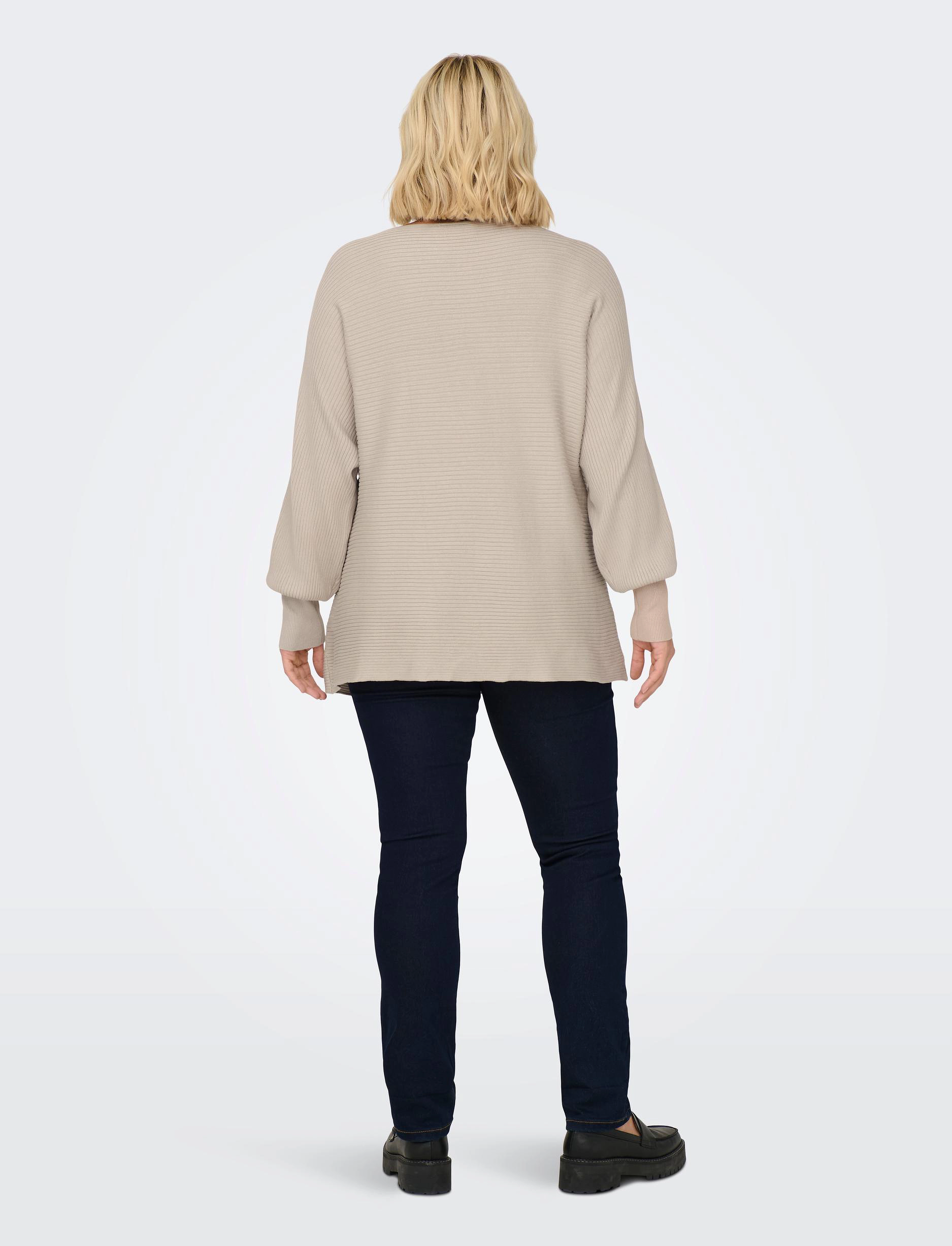 ONLY Carmakoma - CARNEW ADALINE LS PULLOVER KNT NOOS - pumice stone - 3