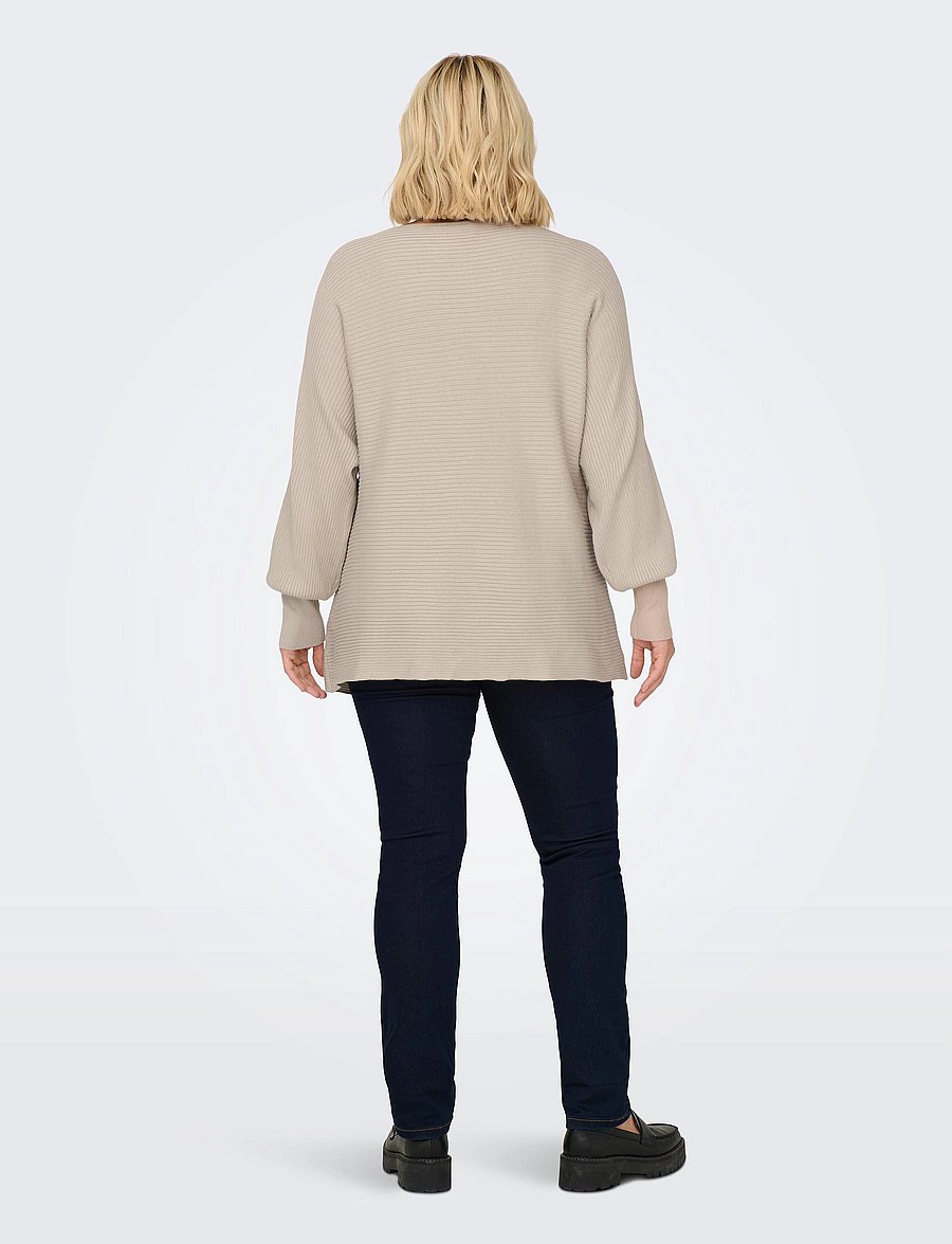 ONLY Carmakoma - CARNEW ADALINE LS PULLOVER KNT NOOS - striktrøjer - pumice stone - 3