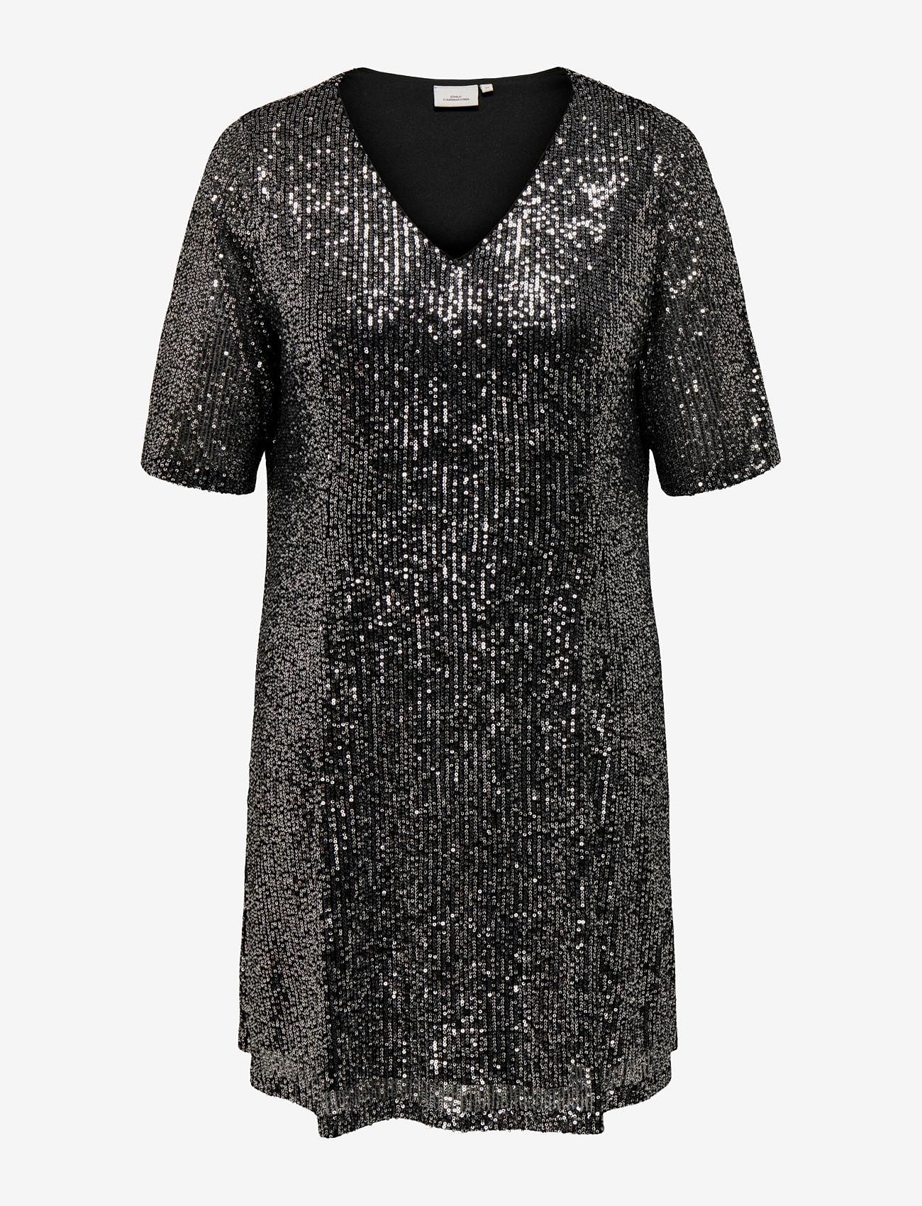 ONLY Carmakoma - CARSPARKLY SS SEQUINS DRESS WVN - peoriided outlet-hindadega - black - 0