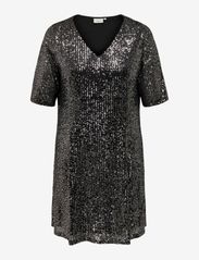 ONLY Carmakoma - CARSPARKLY SS SEQUINS DRESS WVN - party wear at outlet prices - black - 0