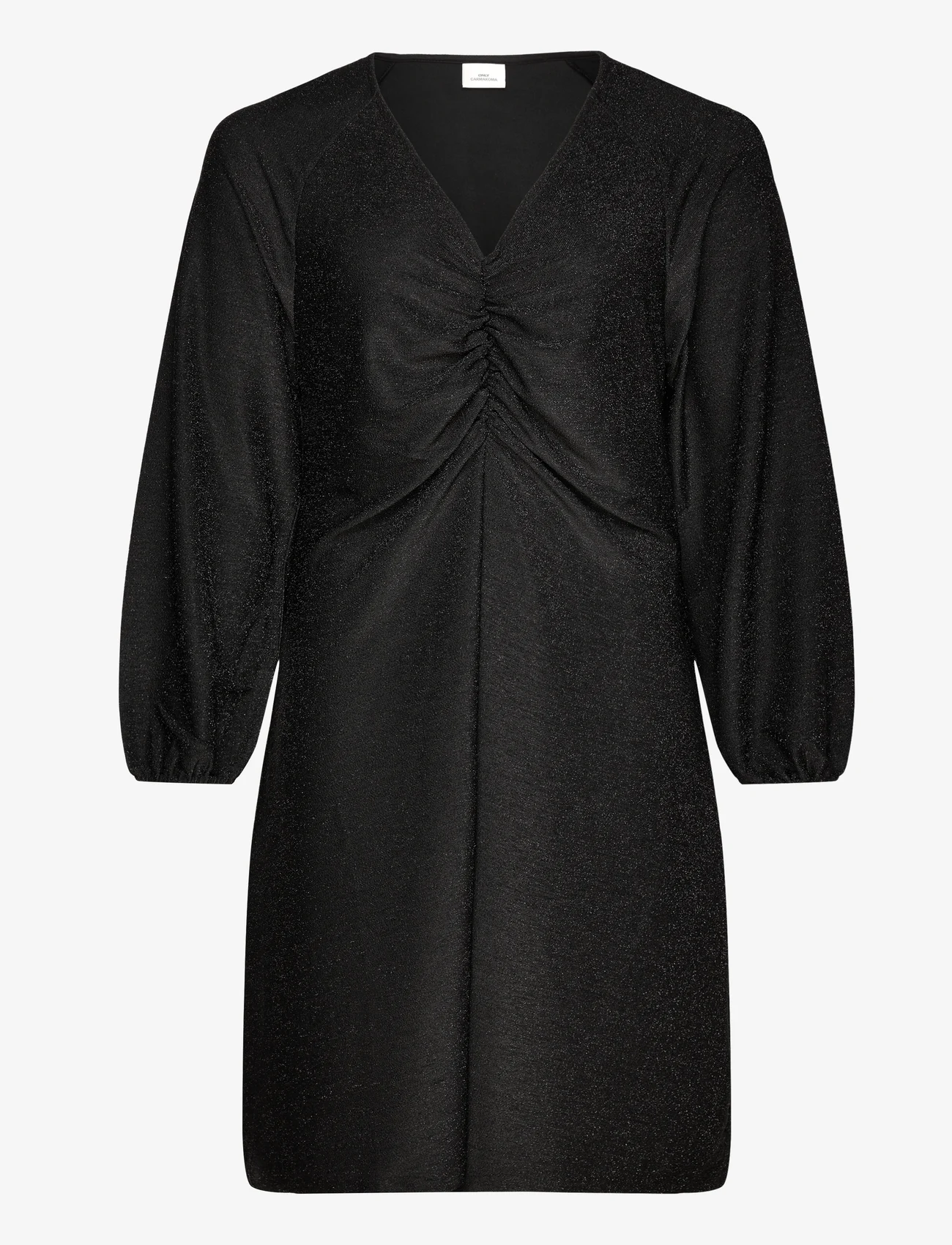 ONLY Carmakoma - CARRICH L/S GLITTER V-NECK DRESS JRS - festtøj til outletpriser - black - 0
