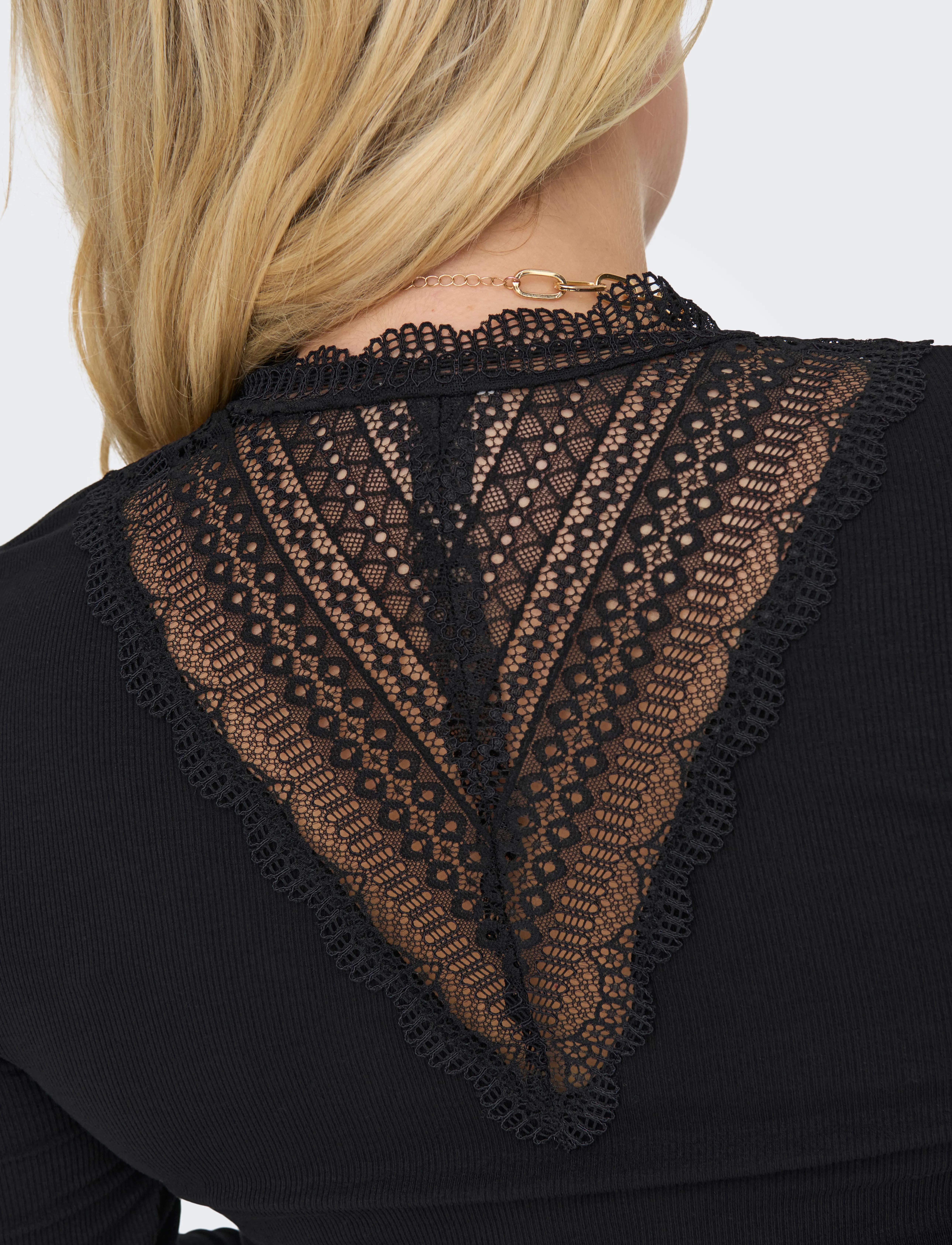 ONLY Carmakoma Cartilde Rib Lace L/S Top Jrs Noos blusar dam – bild 5
