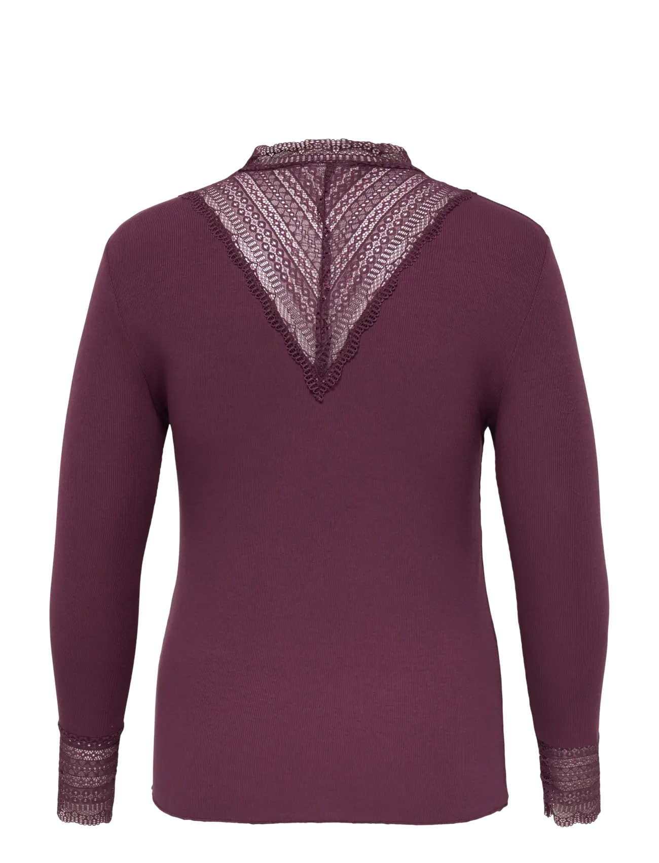 ONLY Carmakoma - CARTILDE RIB LACE L/S TOP JRS NOOS - langærmede toppe - fig - 2