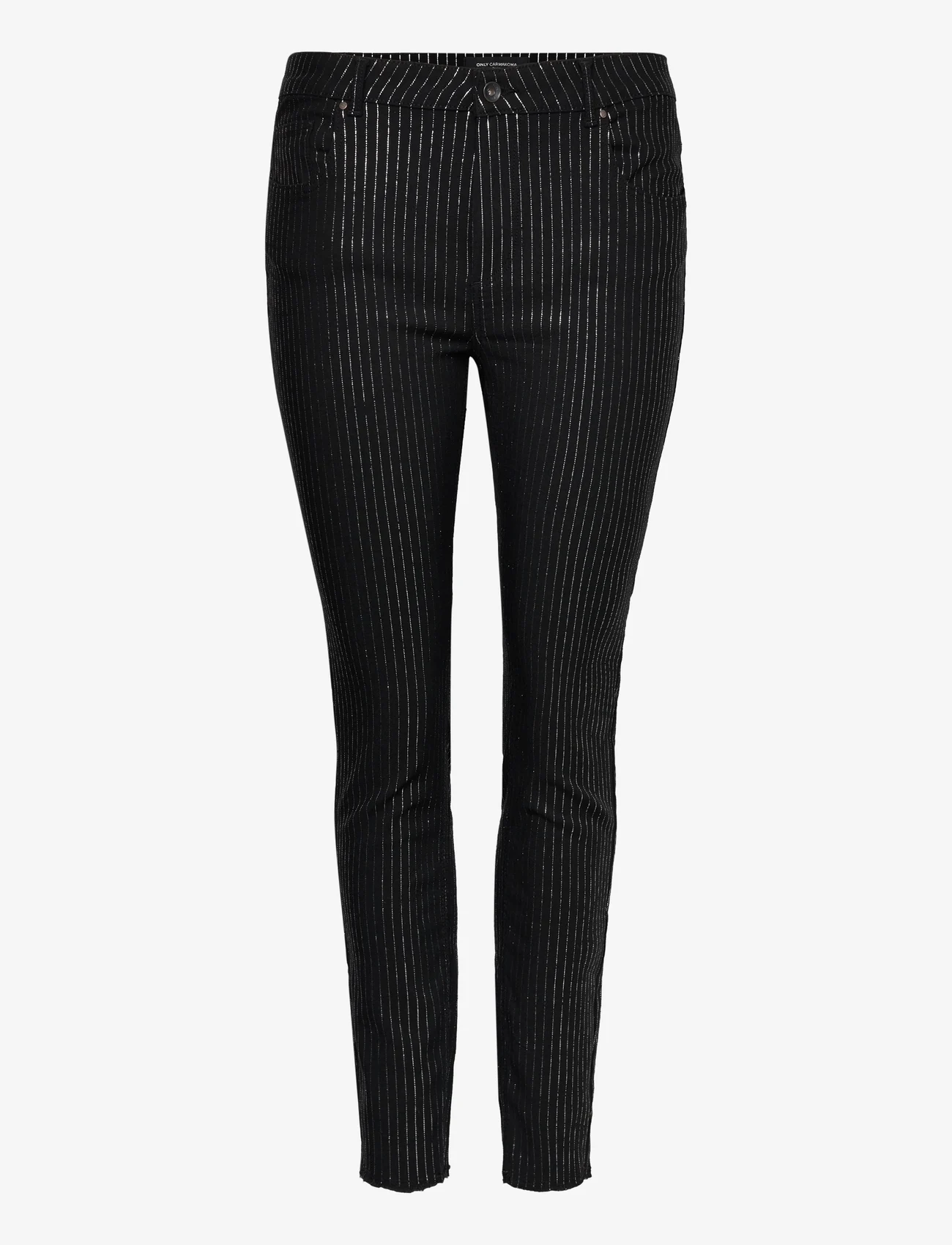 ONLY Carmakoma - CARBLUSH-VADA SHINE STRIPE SKINNY PNT - trousers with skinny legs - black - 0