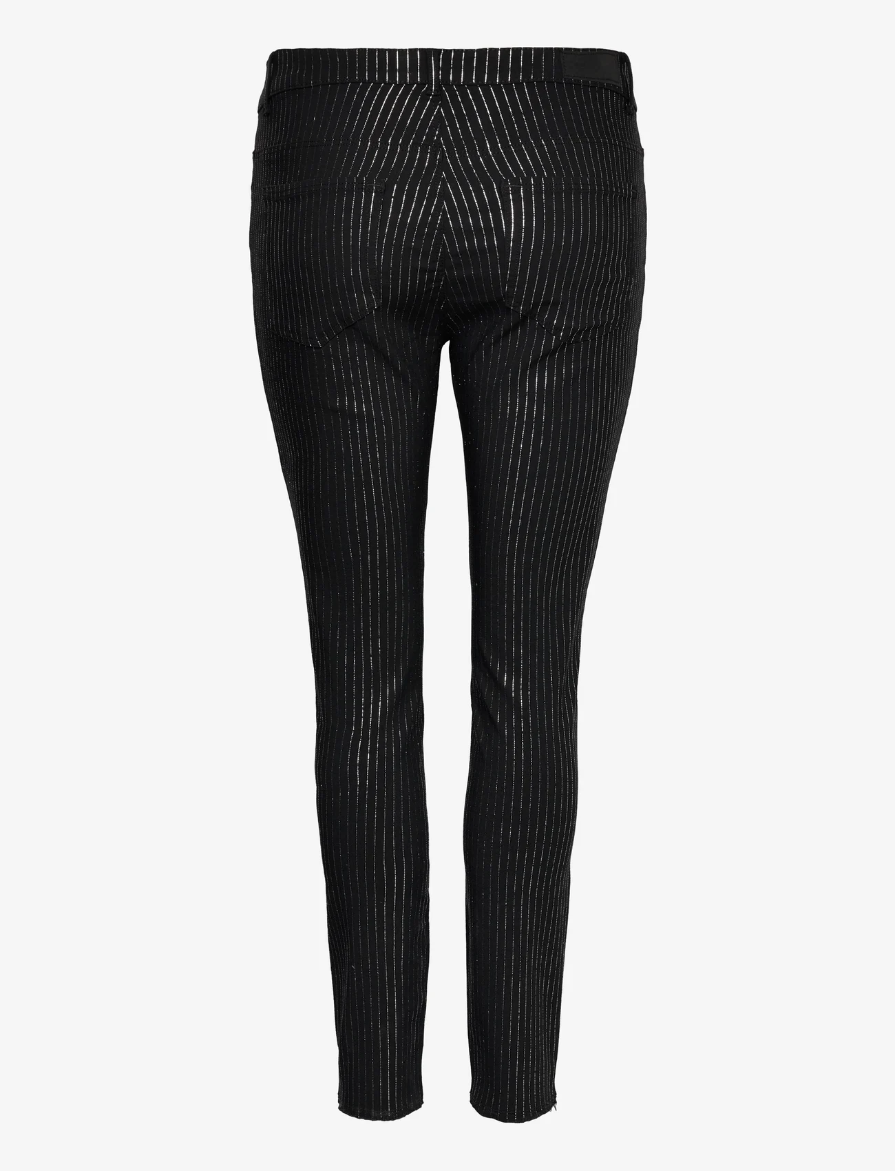 ONLY Carmakoma - CARBLUSH-VADA SHINE STRIPE SKINNY PNT - trousers with skinny legs - black - 1