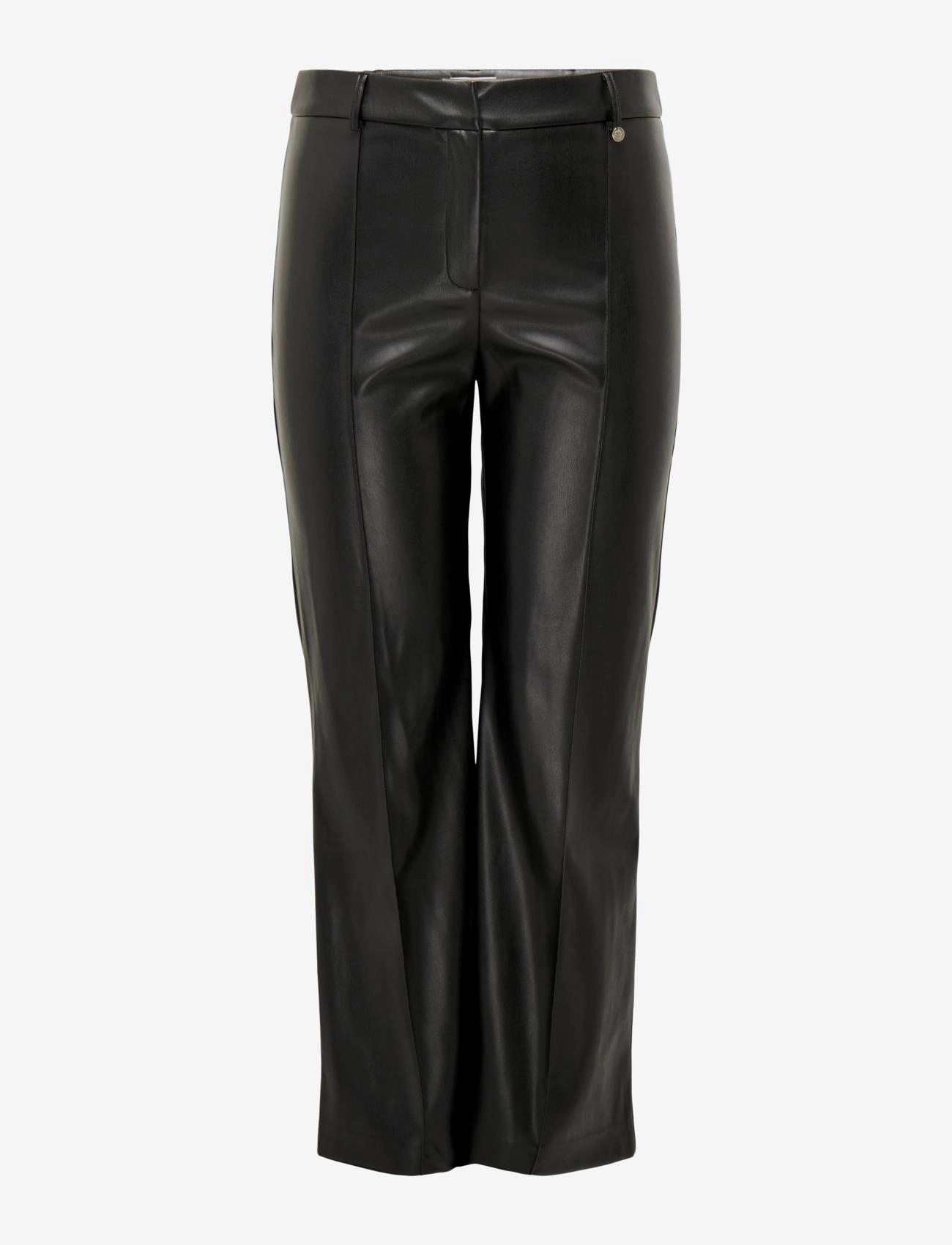 CARBLAKE MW FLARED PIN FAUX LEA PANT