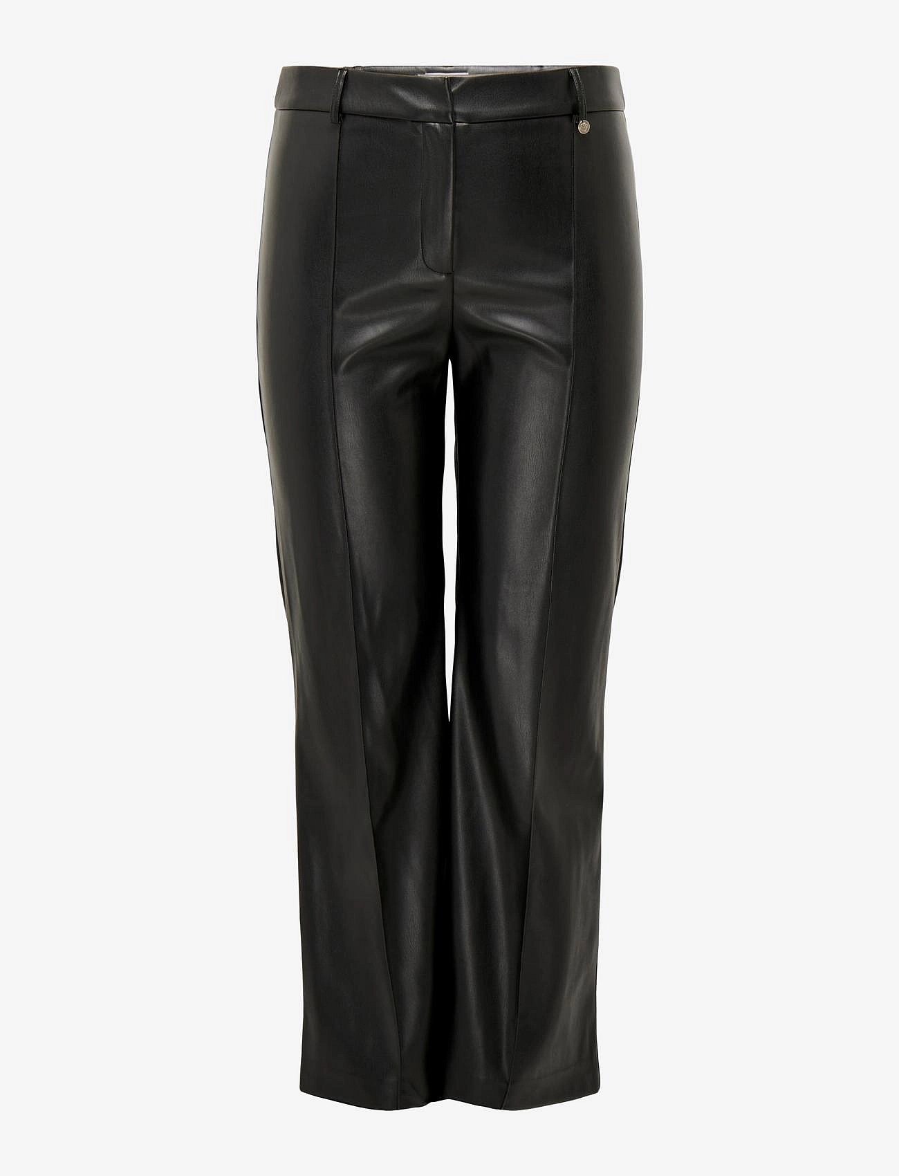 CARBLAKE MW FLARED PIN FAUX LEA PANT