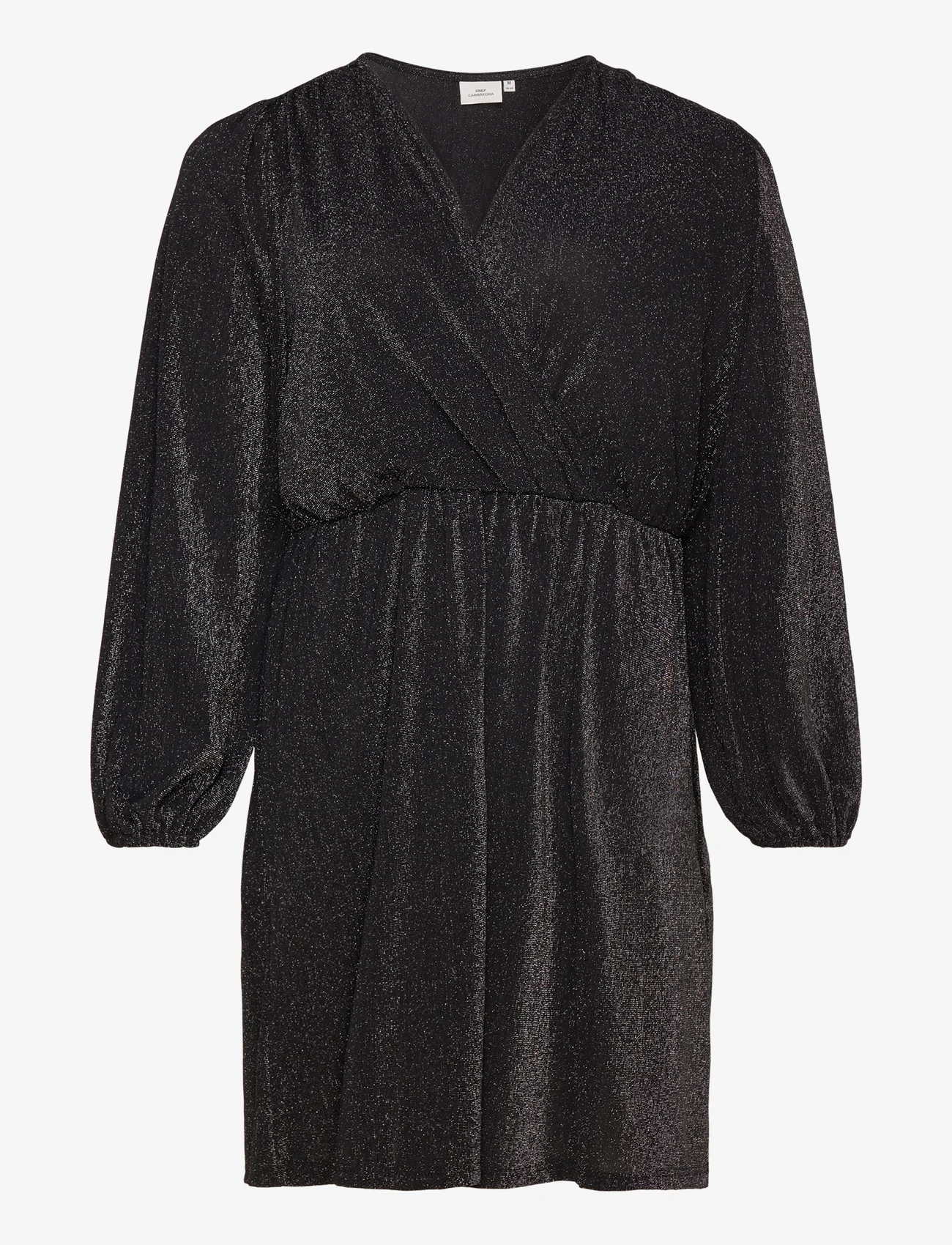 ONLY Carmakoma - CARFIESTA L/S V-NECK GLITTER DRESS JRS - festkläder till outletpriser - black - 0