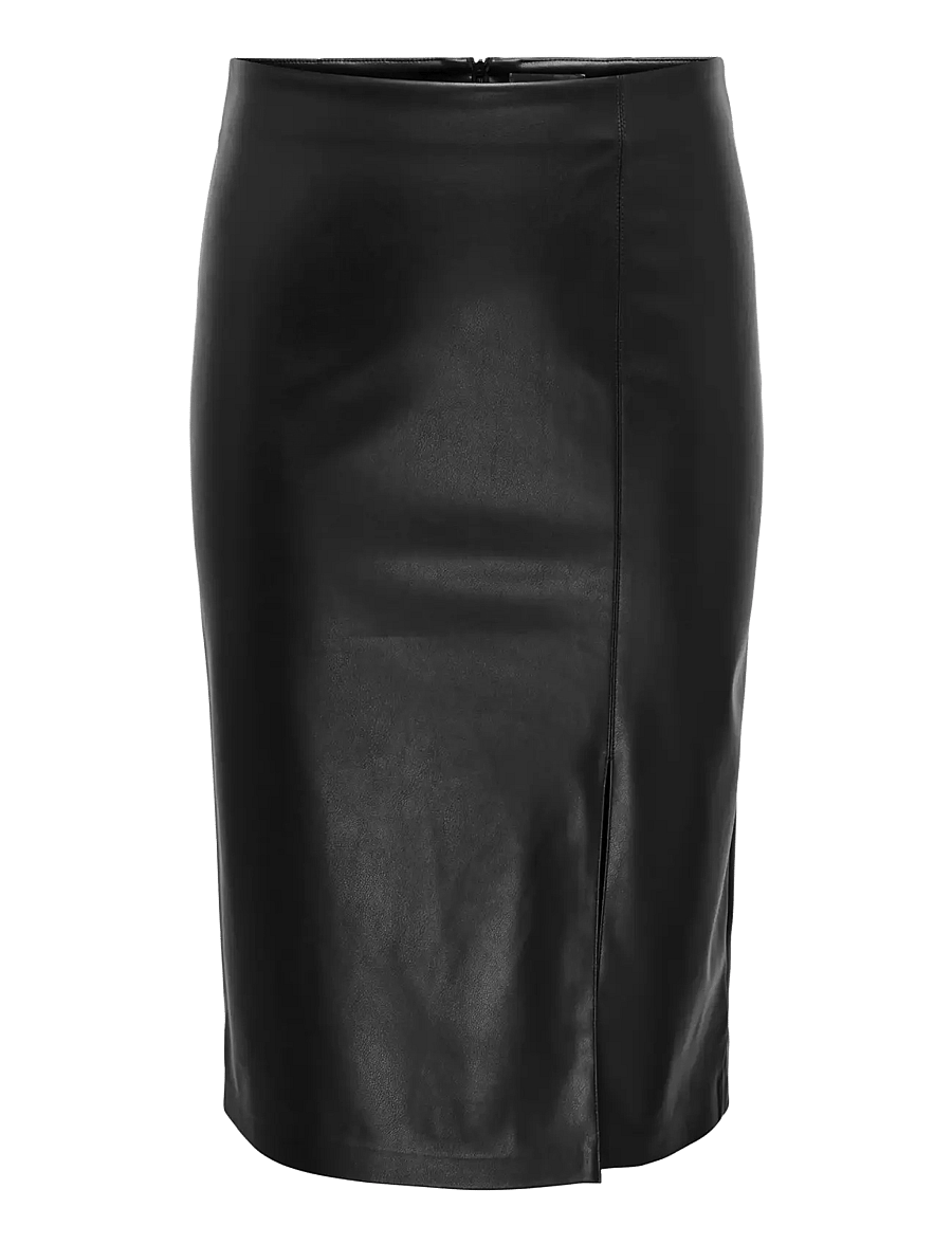 ONLY Carmakoma - CARHEIDIHANNA LIFE FAUX LEATHERSKIRT OTW - jupes midi - black - 1