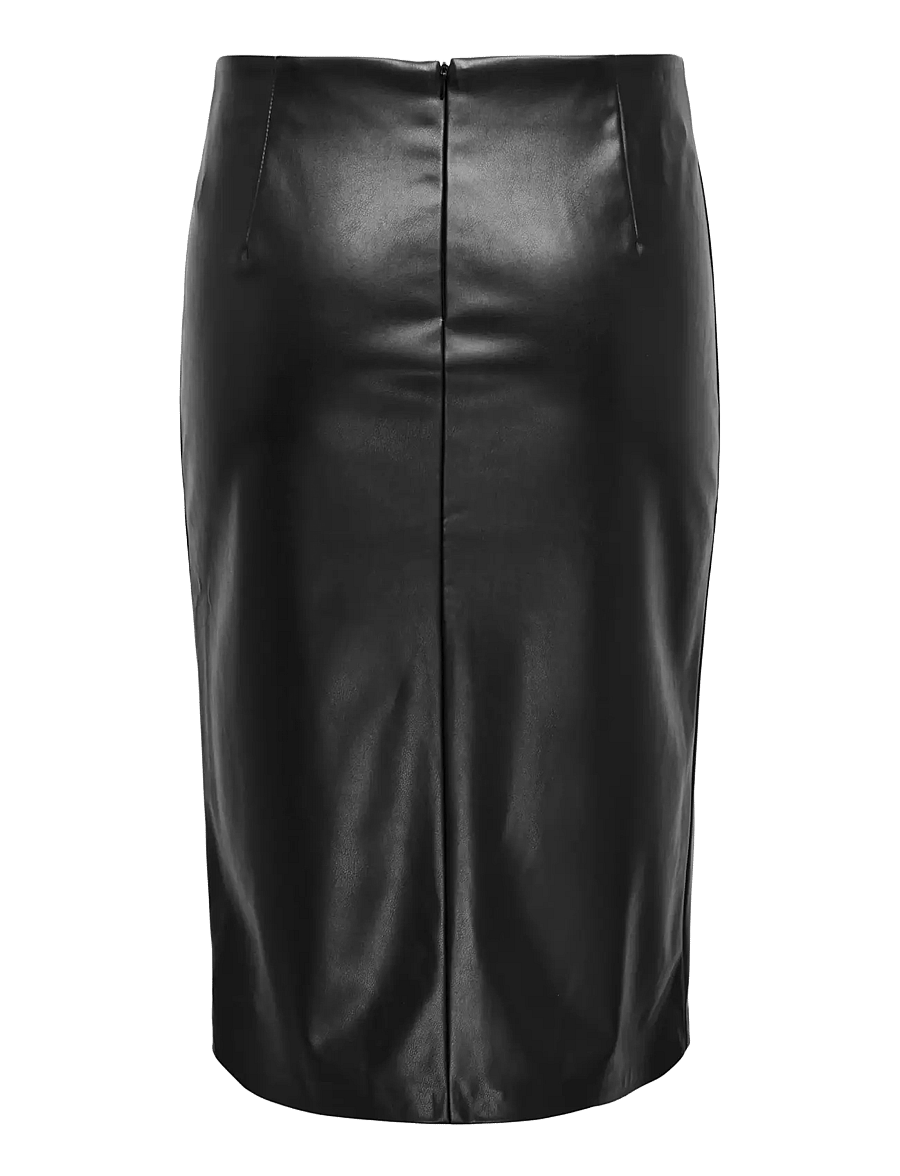 ONLY Carmakoma - CARHEIDIHANNA LIFE FAUX LEATHERSKIRT OTW - jupes midi - black - 2