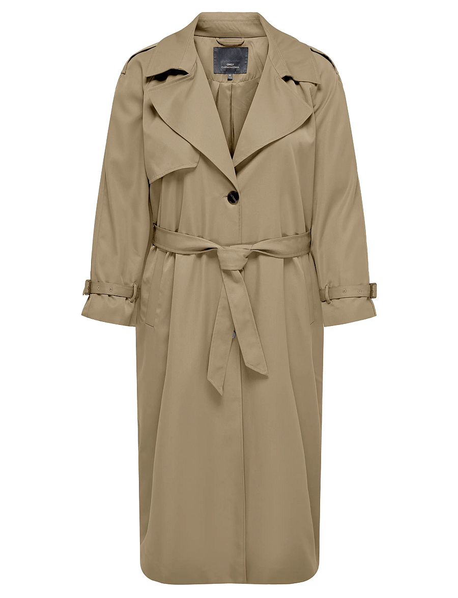ONLY Carmakoma - CARCHLOE TRENCHCOAT SINGLE B.OTW - trenchcoats - tannin - 1