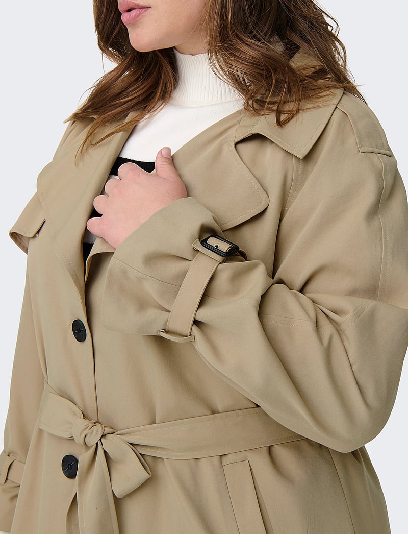 ONLY Carmakoma - CARCHLOE TRENCHCOAT SINGLE B.OTW - trenchcoats - tannin - 4
