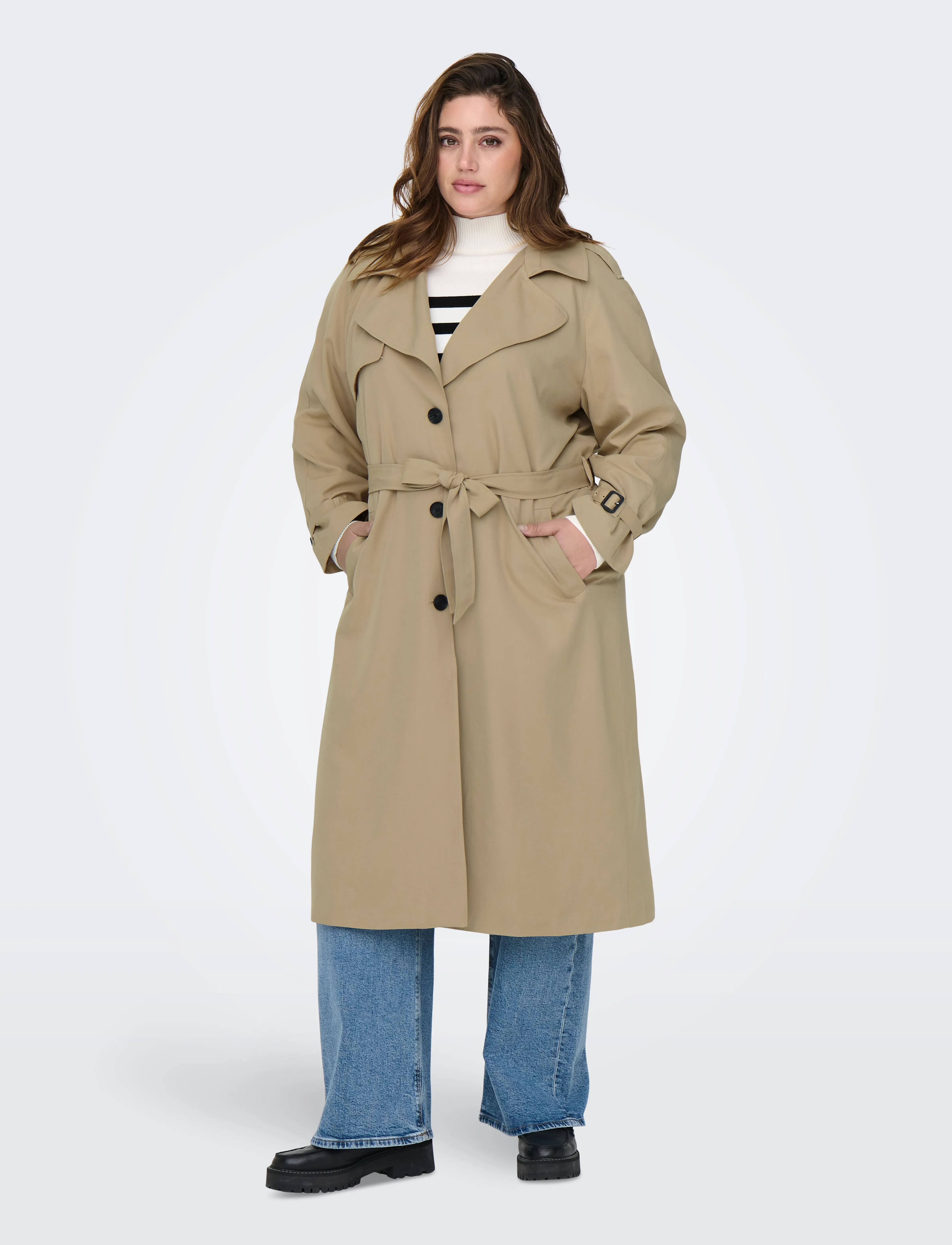 ONLY Carmakoma - CARCHLOE TRENCHCOAT SINGLE B.OTW - trench coats - tannin - 5