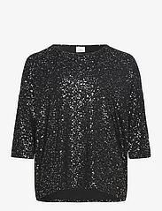 ONLY Carmakoma - CARFOILA 3/4 O-NECK TOP JRS BF - long-sleeved blouses - black - 0