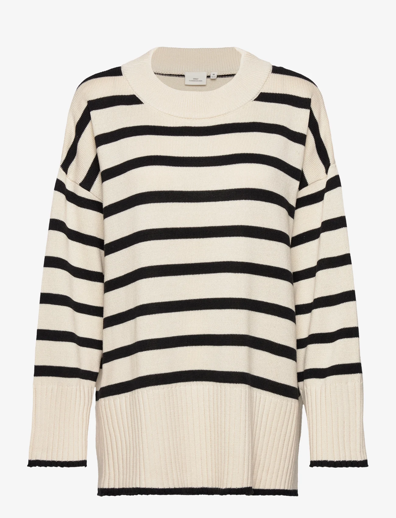 ONLY Carmakoma - CARHELLA LS LOOSE STRIPED O-NECK KNT - jumpers - birch - 0