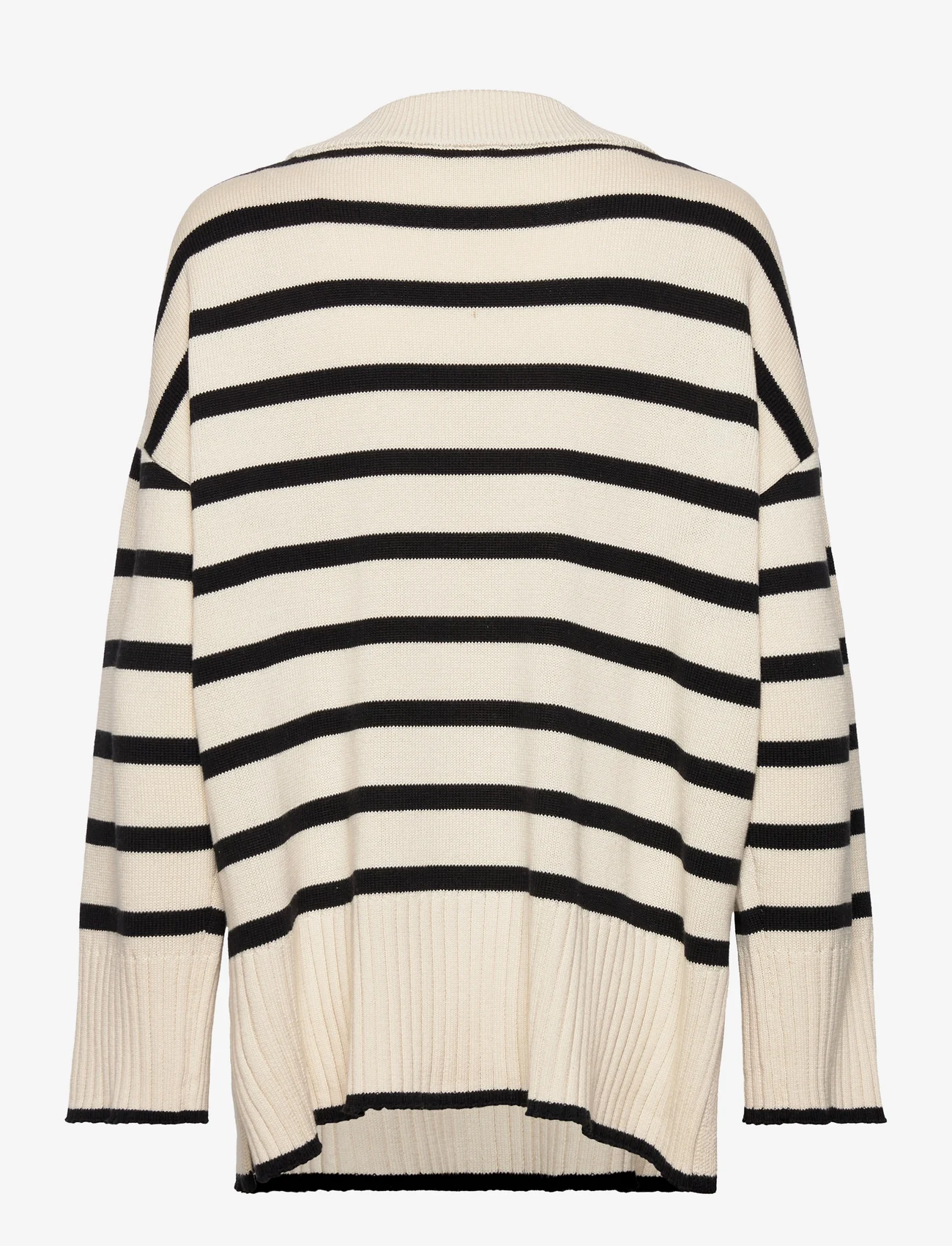 ONLY Carmakoma - CARHELLA LS LOOSE STRIPED O-NECK KNT - jumpers - birch - 1