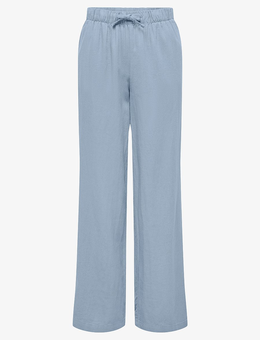ONLY Carmakoma - CARCARO MW LINEN BL PULL-UP PANT TLR - hörbuxur - cashmere blue - 0