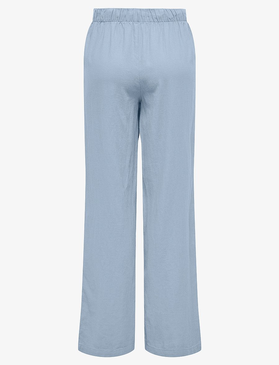 ONLY Carmakoma - CARCARO MW LINEN BL PULL-UP PANT TLR - leinenhosen - cashmere blue - 1