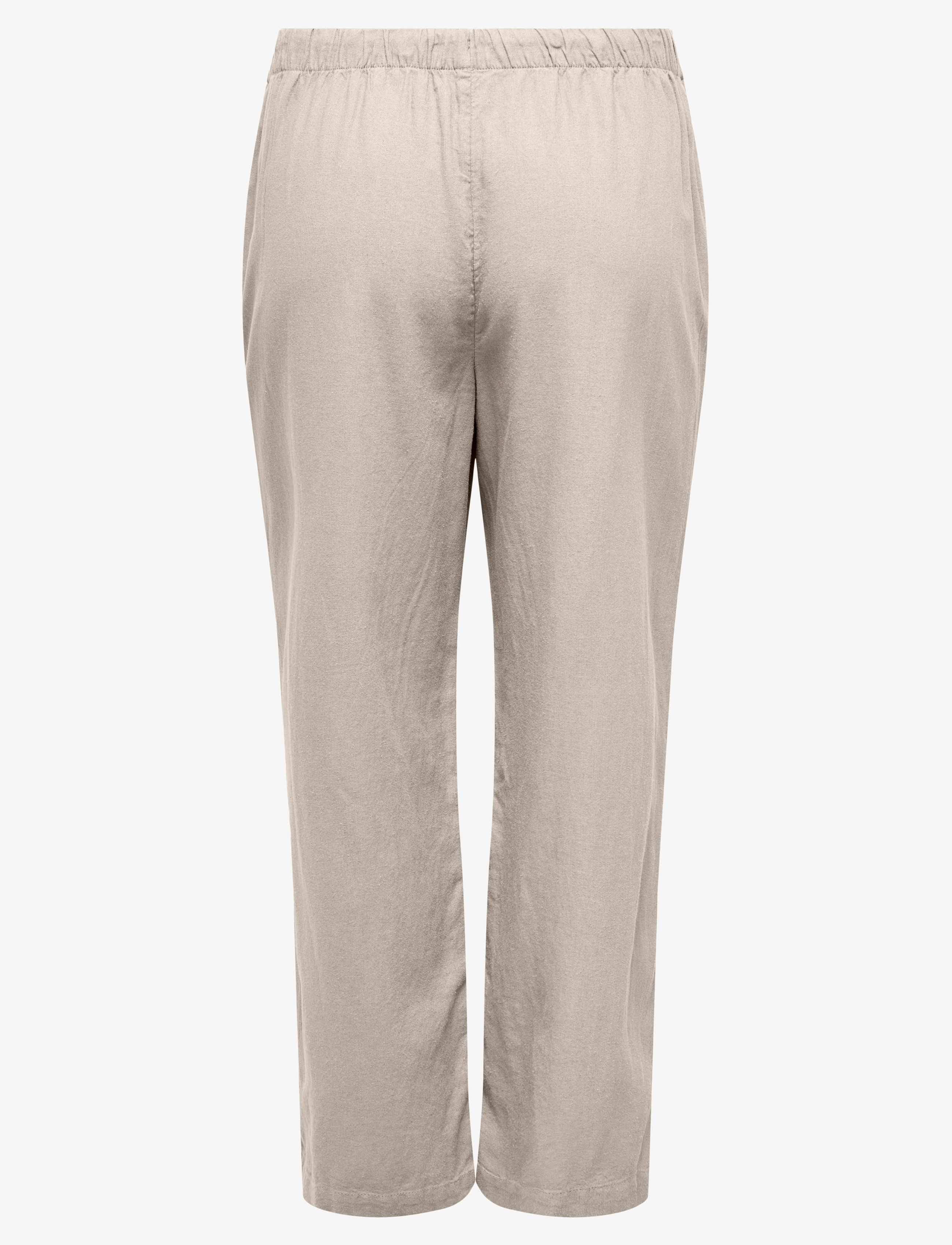 ONLY Carmakoma - CARCARO MW LINEN BL PULL-UP PANT TLR - linen trousers - pumice stone - 1