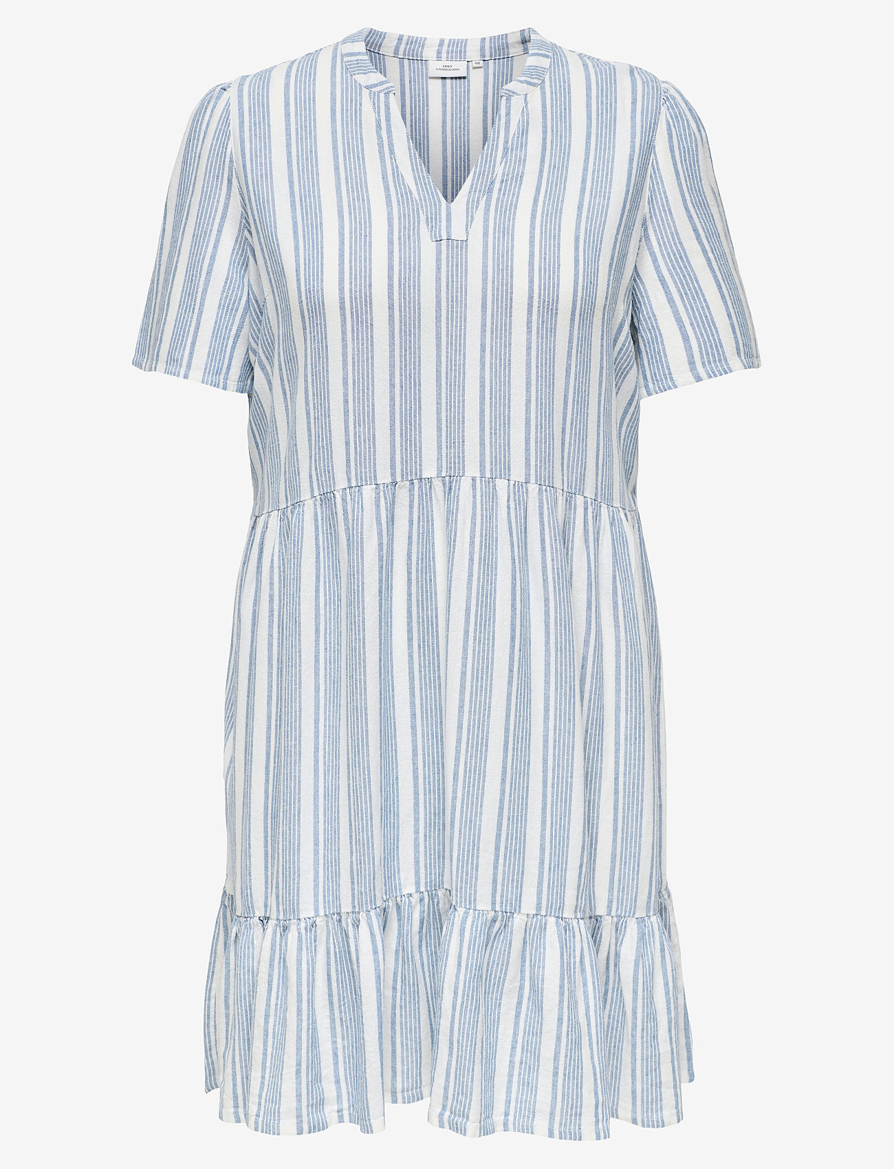 ONLY Carmakoma - CARTIRI-CARO S/S V-NECK LIN DRESS  TLR - sommerkjoler - coronet blue - 1
