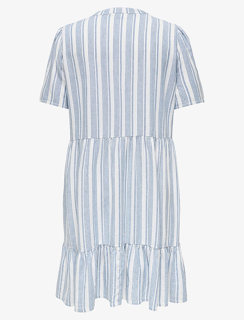 ONLY Carmakoma - CARTIRI-CARO S/S V-NECK LIN DRESS TLR - sommerkjoler - coronet blue - 2