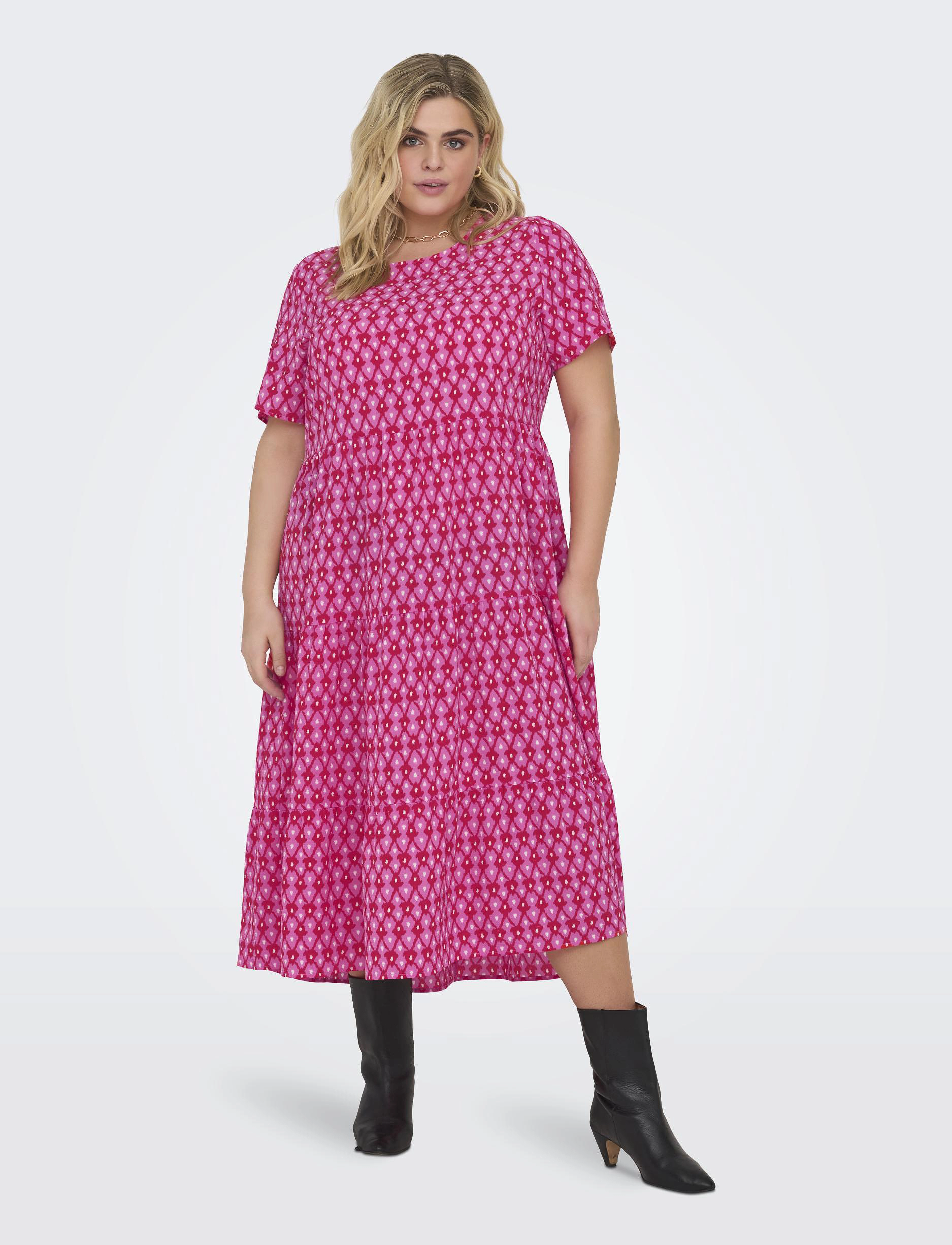 CARLUX LIFE SS MIDI DRESS - STRAWBERRY MOON