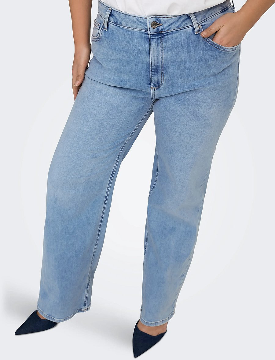 ONLY Carmakoma - CARWILLY HW WIDE DNM TAI006 NOOS - pantalons larges - light blue denim - 4