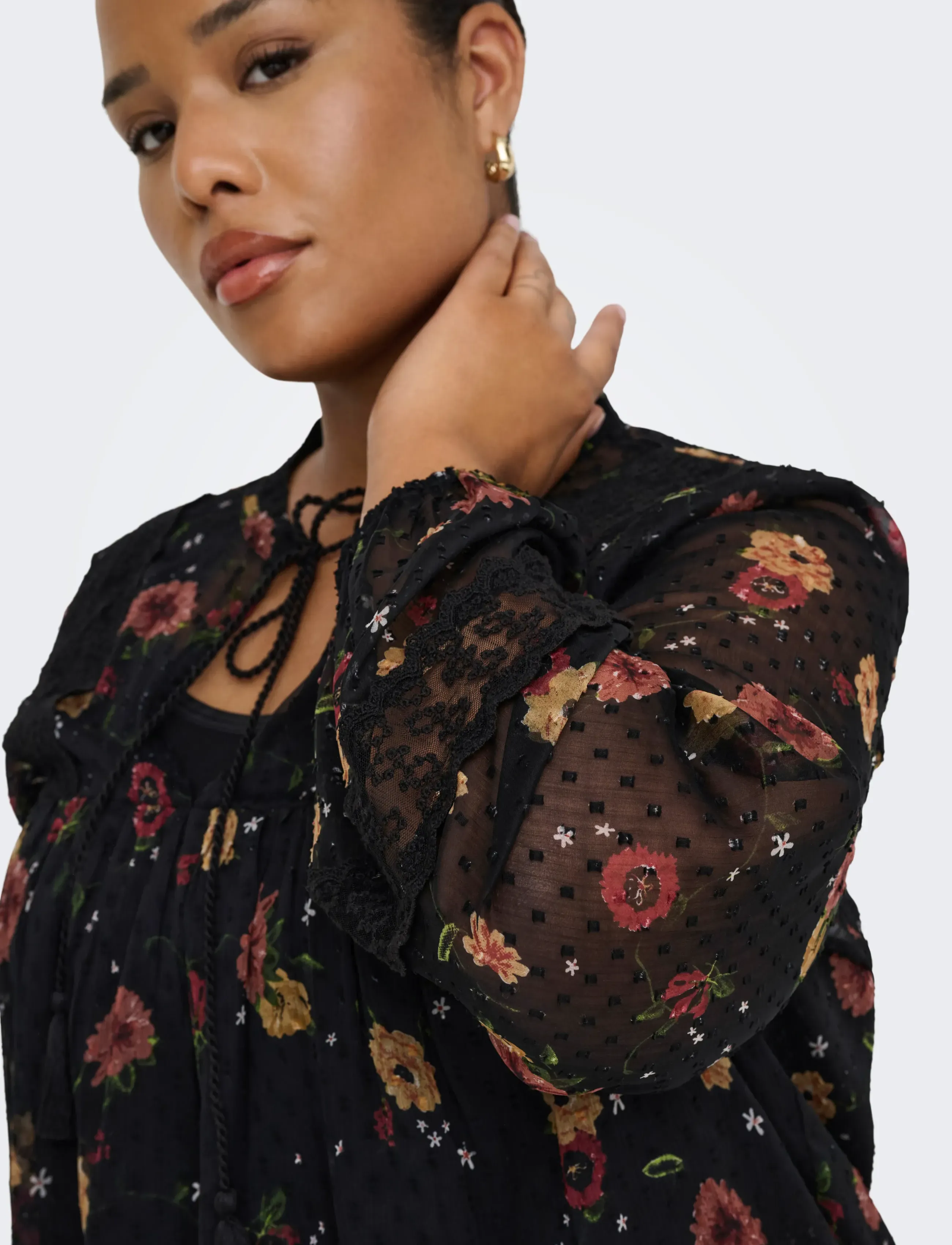 ONLY Carmakoma - CARTESSA ELIZA LS TOP WVN - black - 5