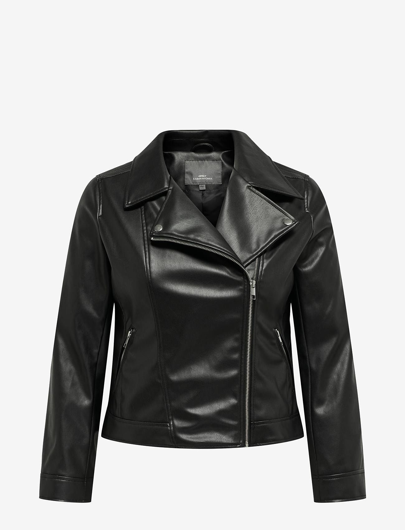 ONLY Carmakoma - CARBECCA FAUX LEATHER BIKER OTW - spring jackets - black - 0