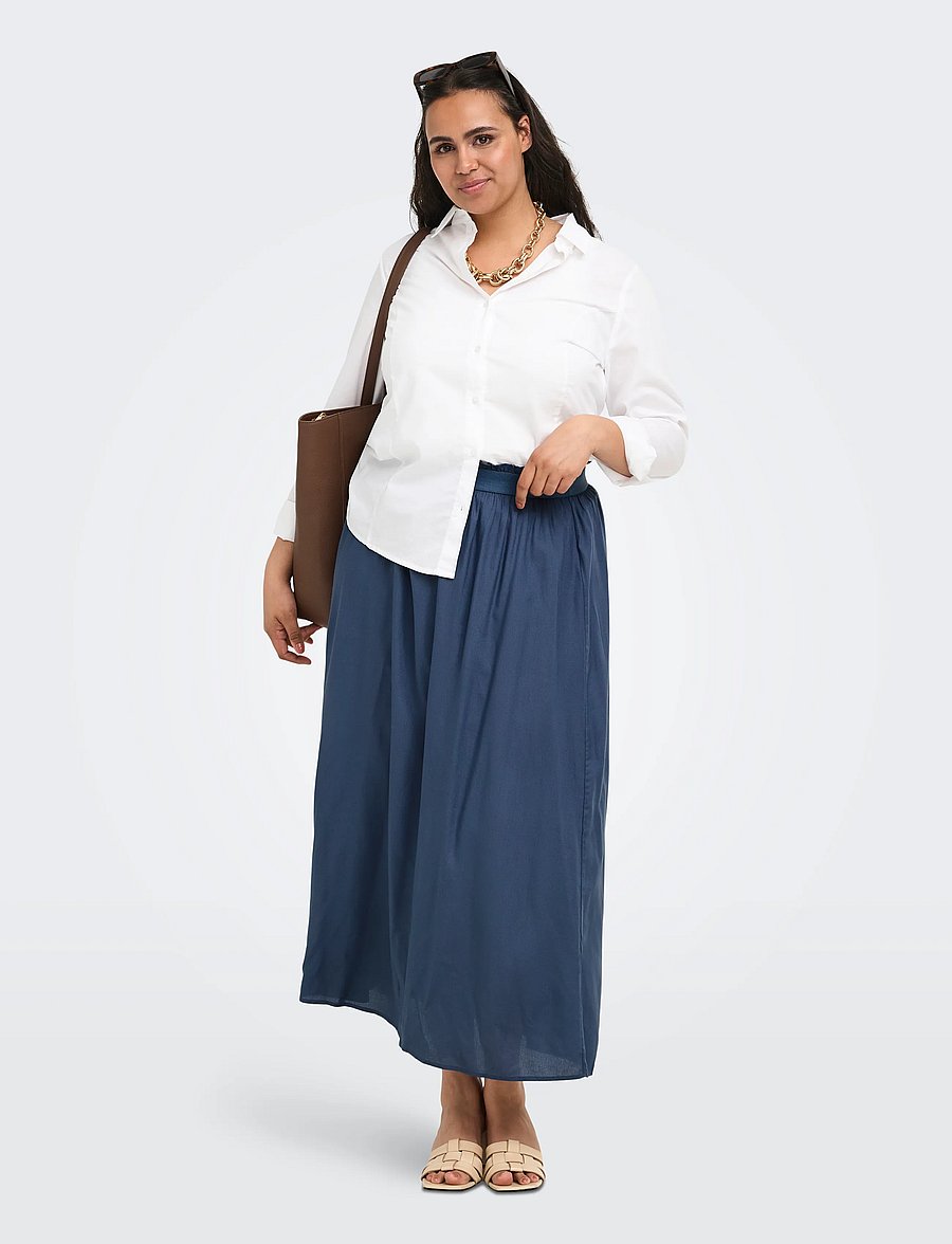 ONLY Carmakoma - CARVENEDIG LONG SKIRT NOOS - maxi röcke - vintage indigo - 4