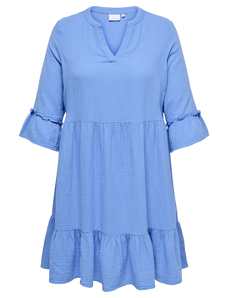 ONLY Carmakoma - CARTHYRA LIFE PEPLUM DRESS WVN - korta klänningar - provence - 0