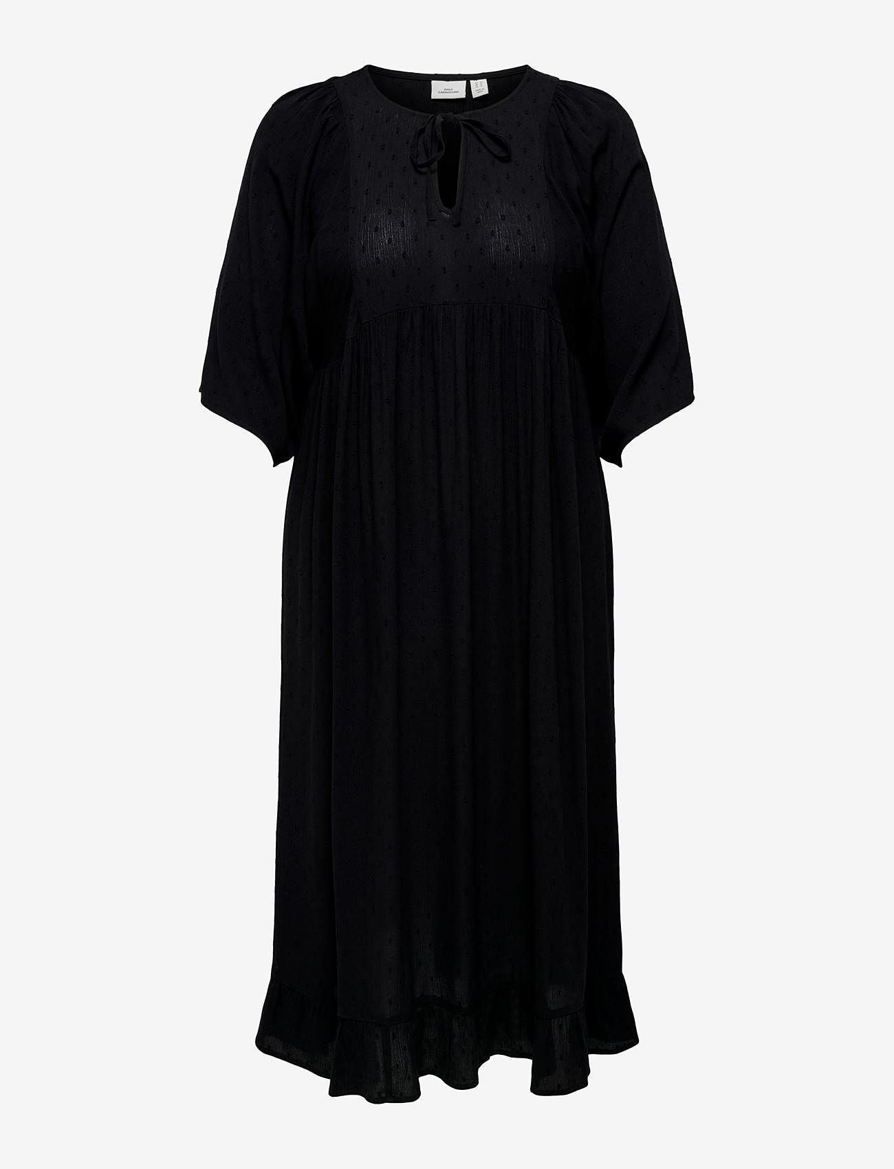 ONLY Carmakoma - CARELEANOR LIFE 2/4 CALF DRESS WVN - vidutinio ilgio suknelės - black - 0