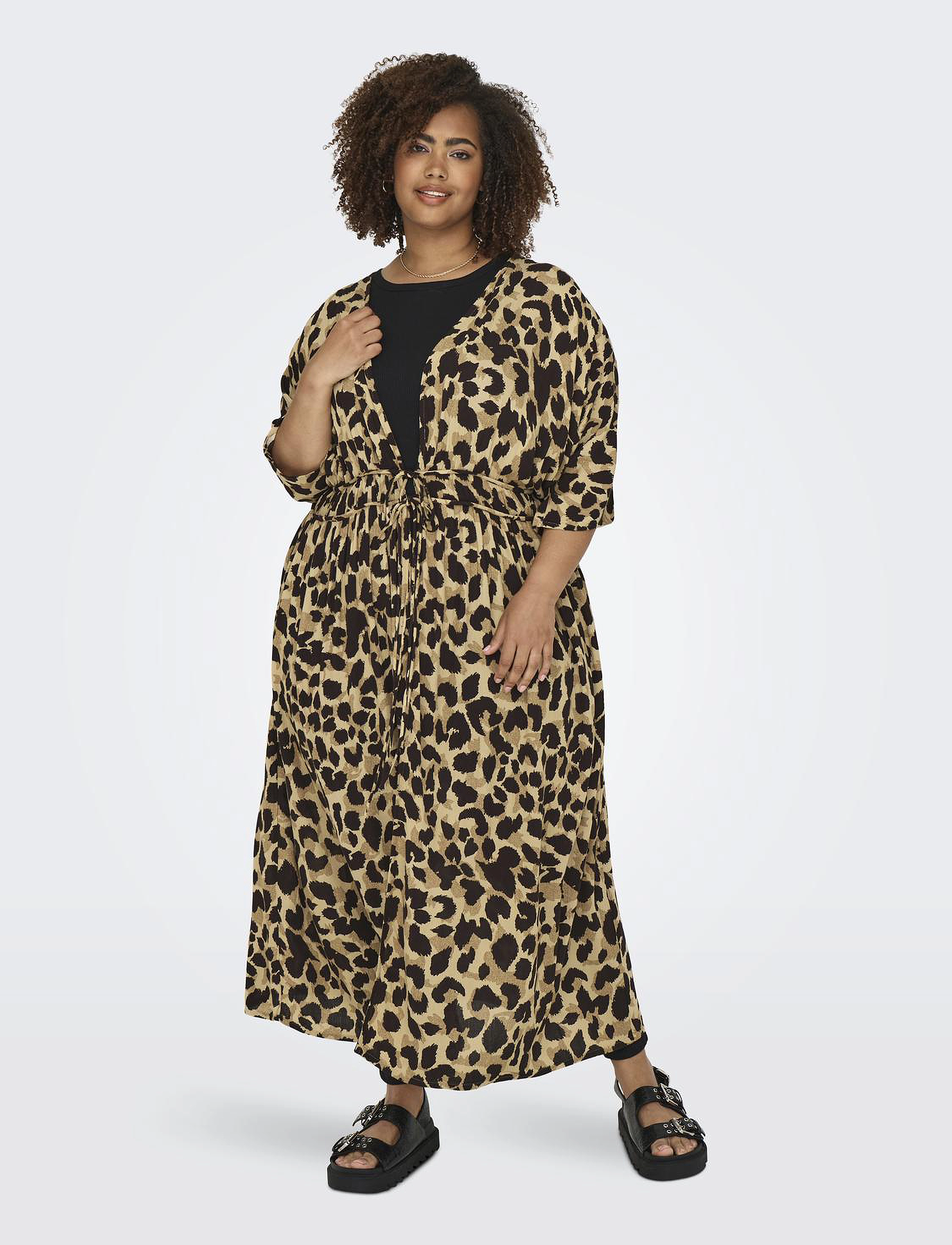 ONLY Carmakoma - CARBRUNO LIFE 3/4  MIDI KIMONO AOP - warm sand - 4