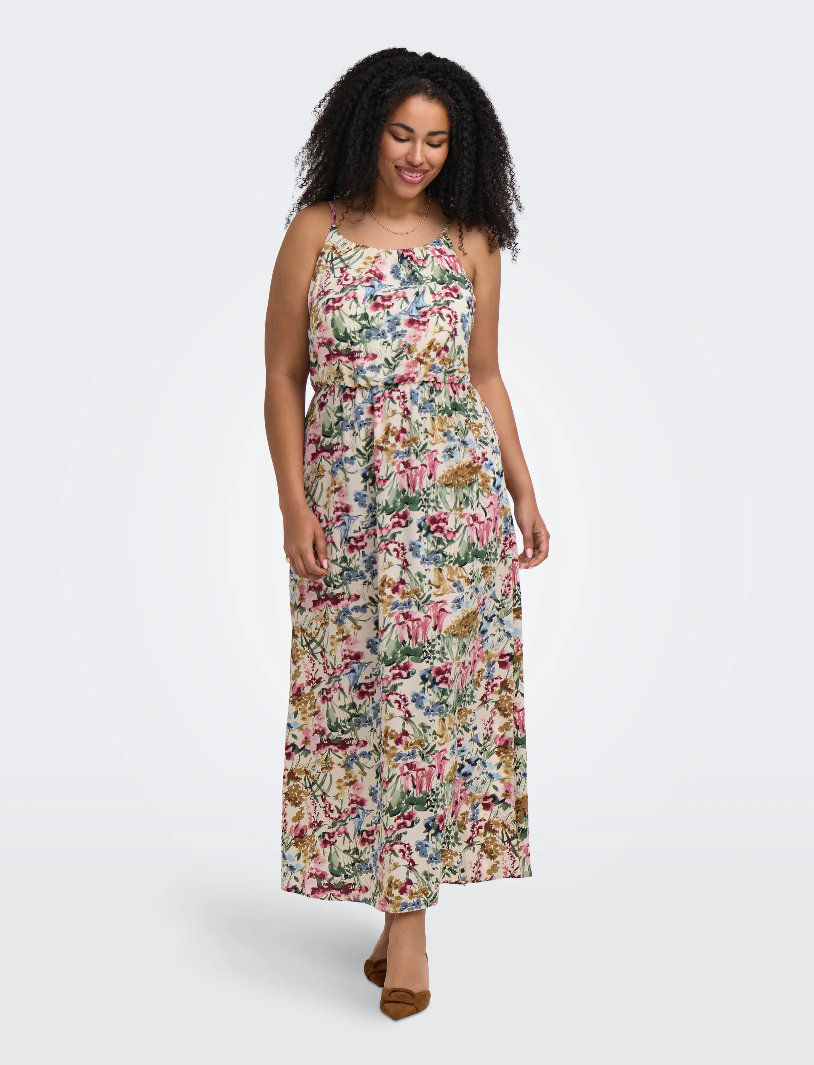 ONLY Carmakoma CARWINNER S/L MAXI DRESS NOOS WVN - Kleidid - CLOUD DANCER / cream