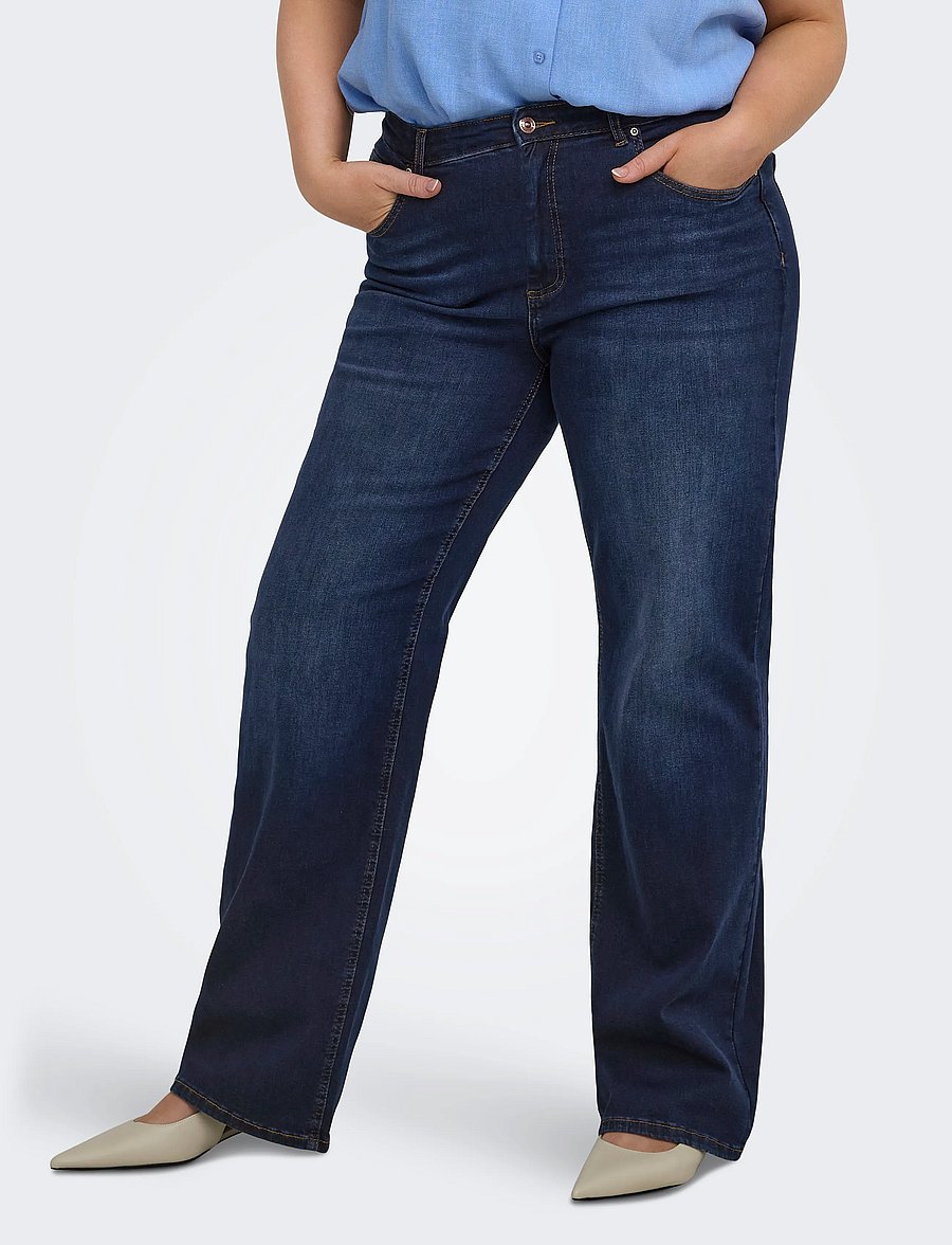 ONLY Carmakoma - CARWILLY HW WIDE DNM TAI081 NOOS - dark blue denim - 0