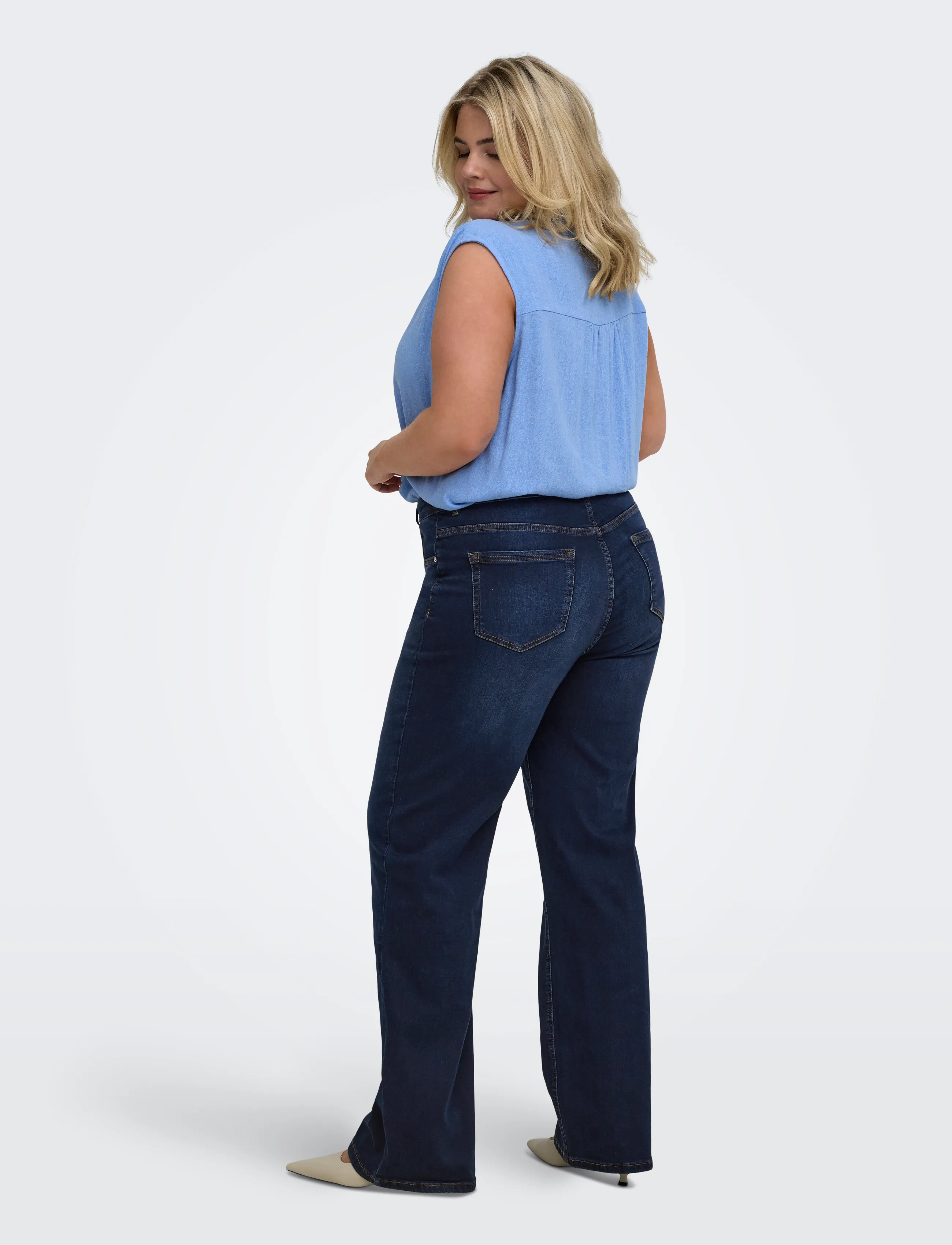 ONLY Carmakoma - CARWILLY HW WIDE DNM TAI081 NOOS - dark blue denim - 3