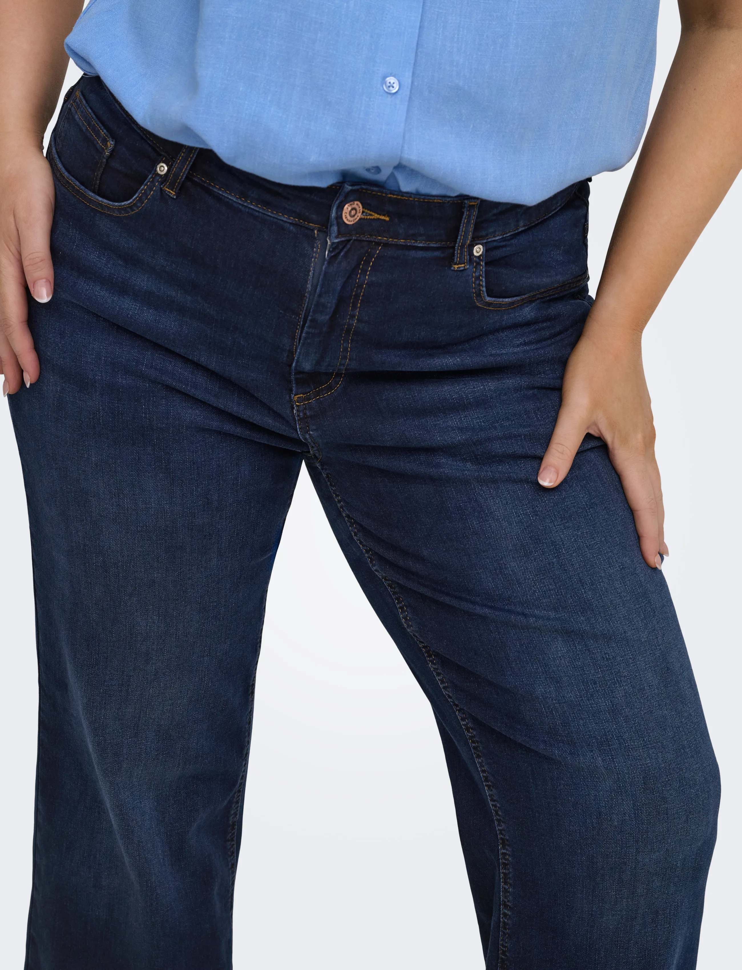ONLY Carmakoma - CARWILLY HW WIDE DNM TAI081 NOOS - dark blue denim - 5