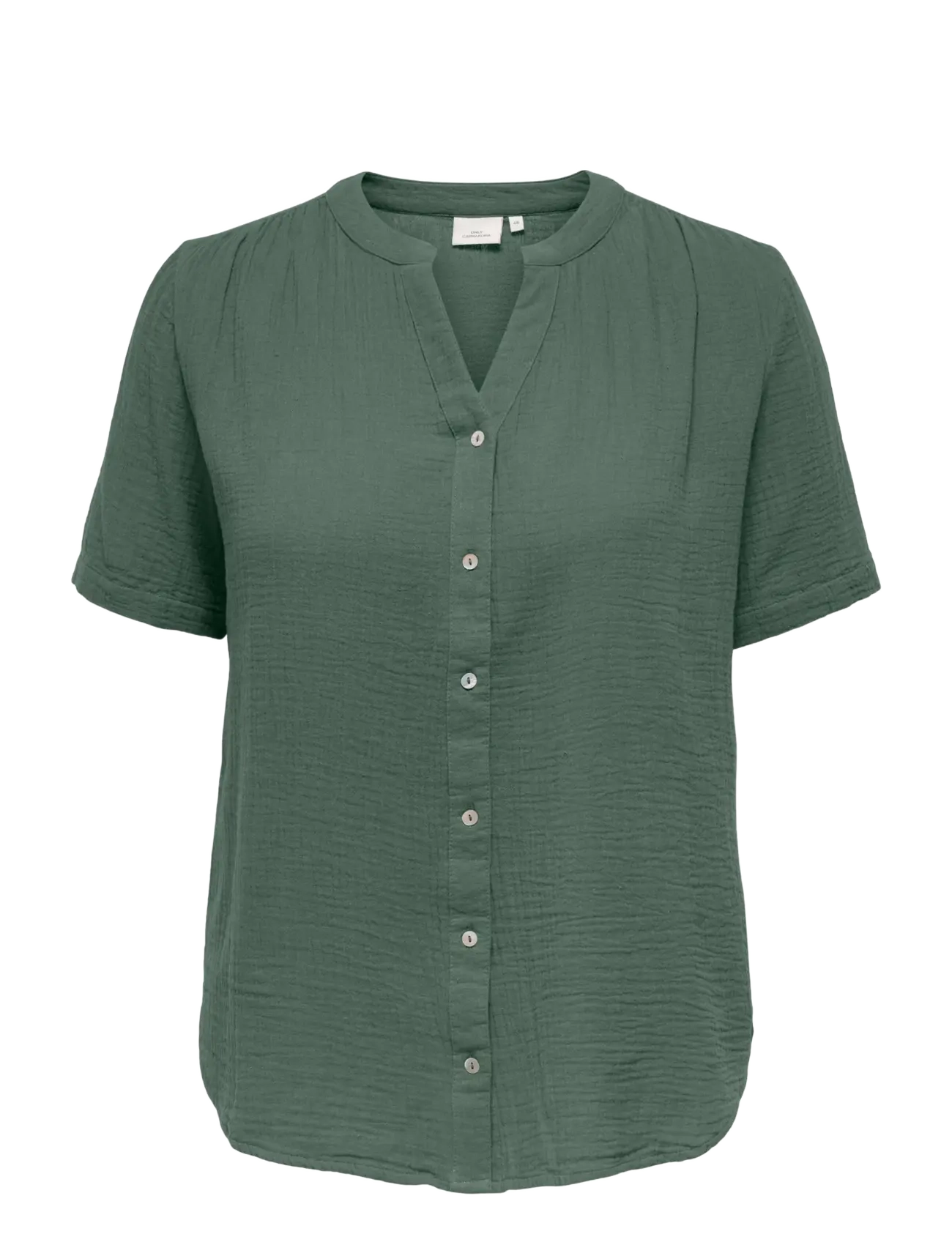 ONLY Carmakoma CARTHYRA S/S BUTTON TOP  WVN - Bluser - LAUREL WREATH / khaki/green