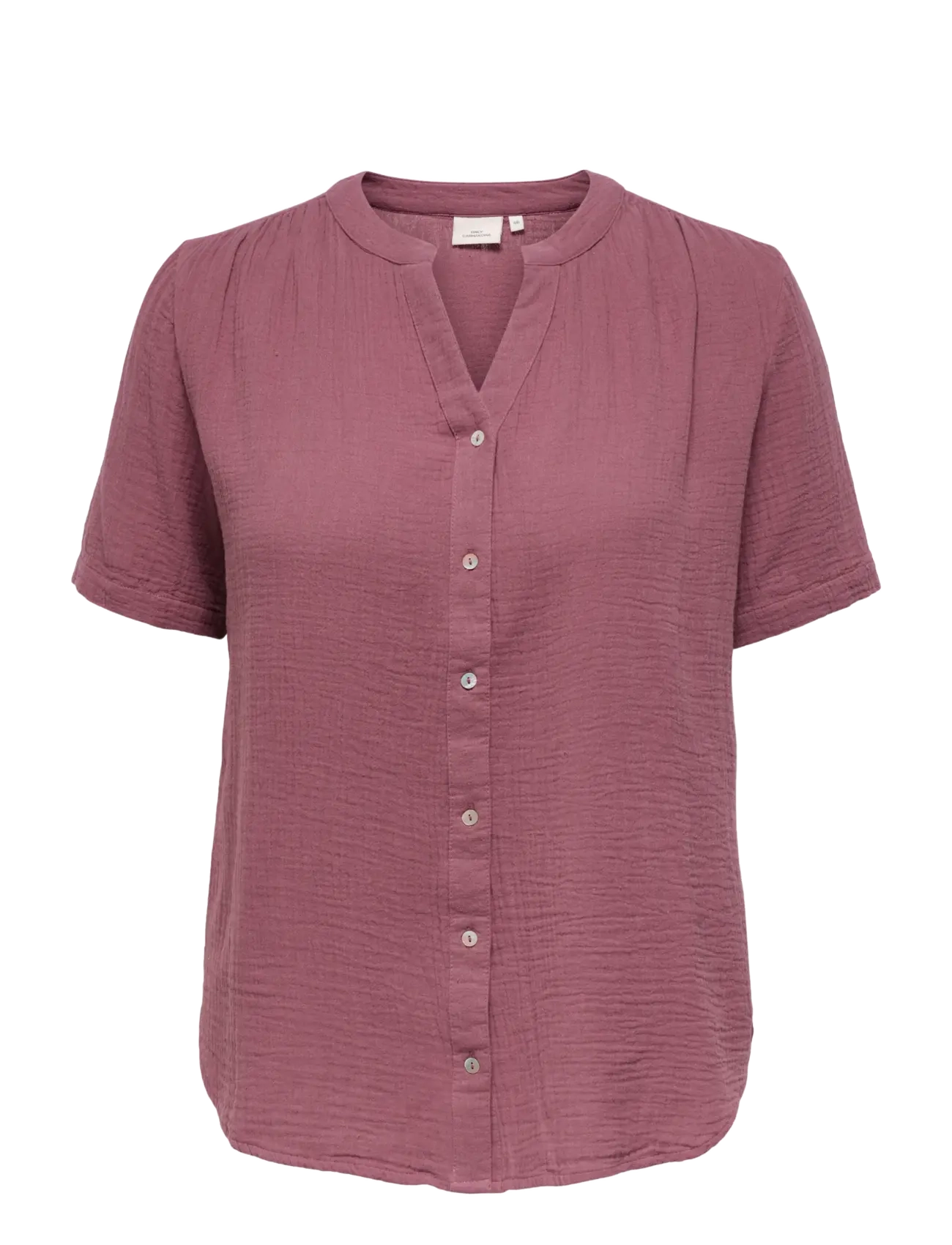 ONLY Carmakoma CARTHYRA S/S BUTTON TOP  WVN - Modern femininity - ROSE BROWN / pink/rose