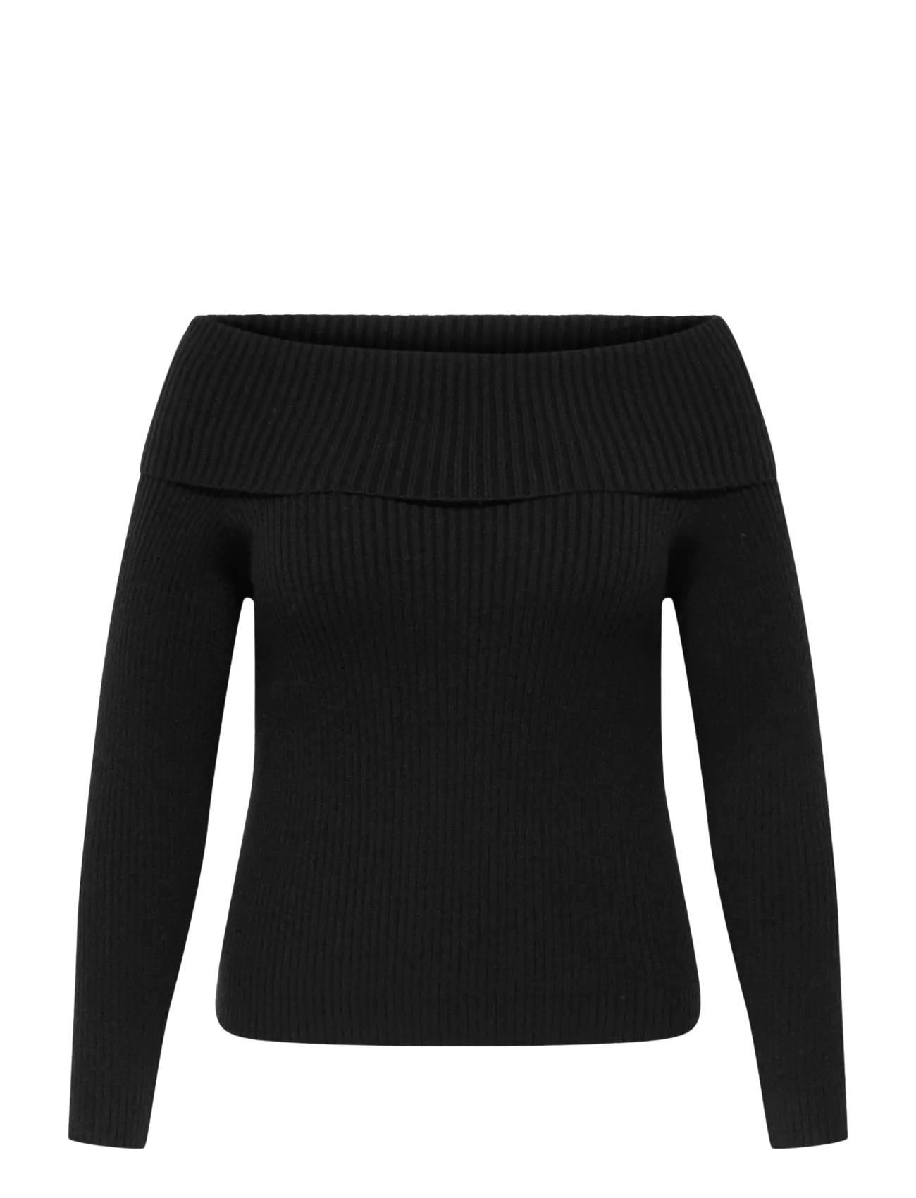 ONLY Carmakoma CARKATIA LS OFF SHOULDER KNT - Stickat - BLACK / black