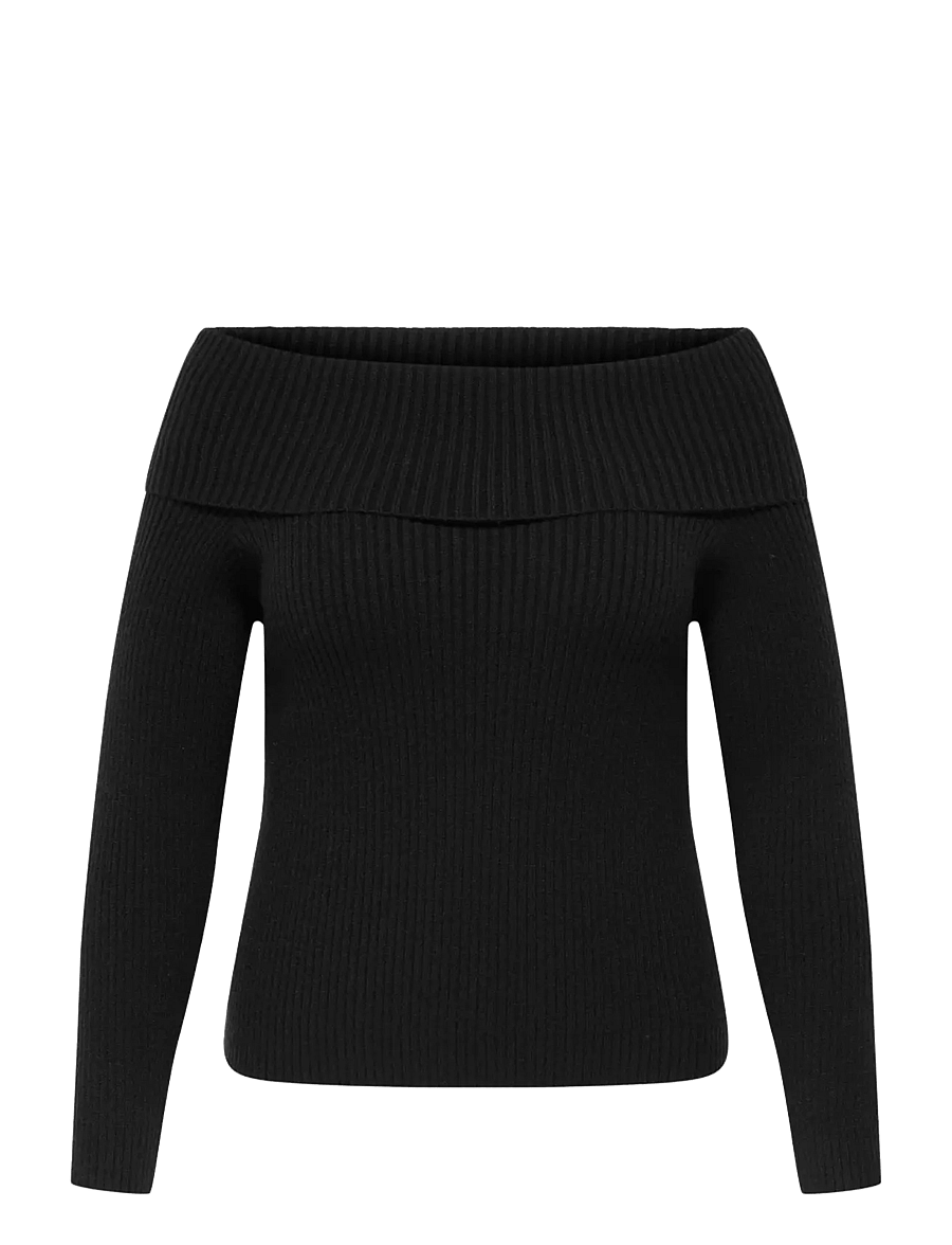 ONLY Carmakoma - CARKATIA LS OFF SHOULDER KNT - stickade tröjor - black - 1