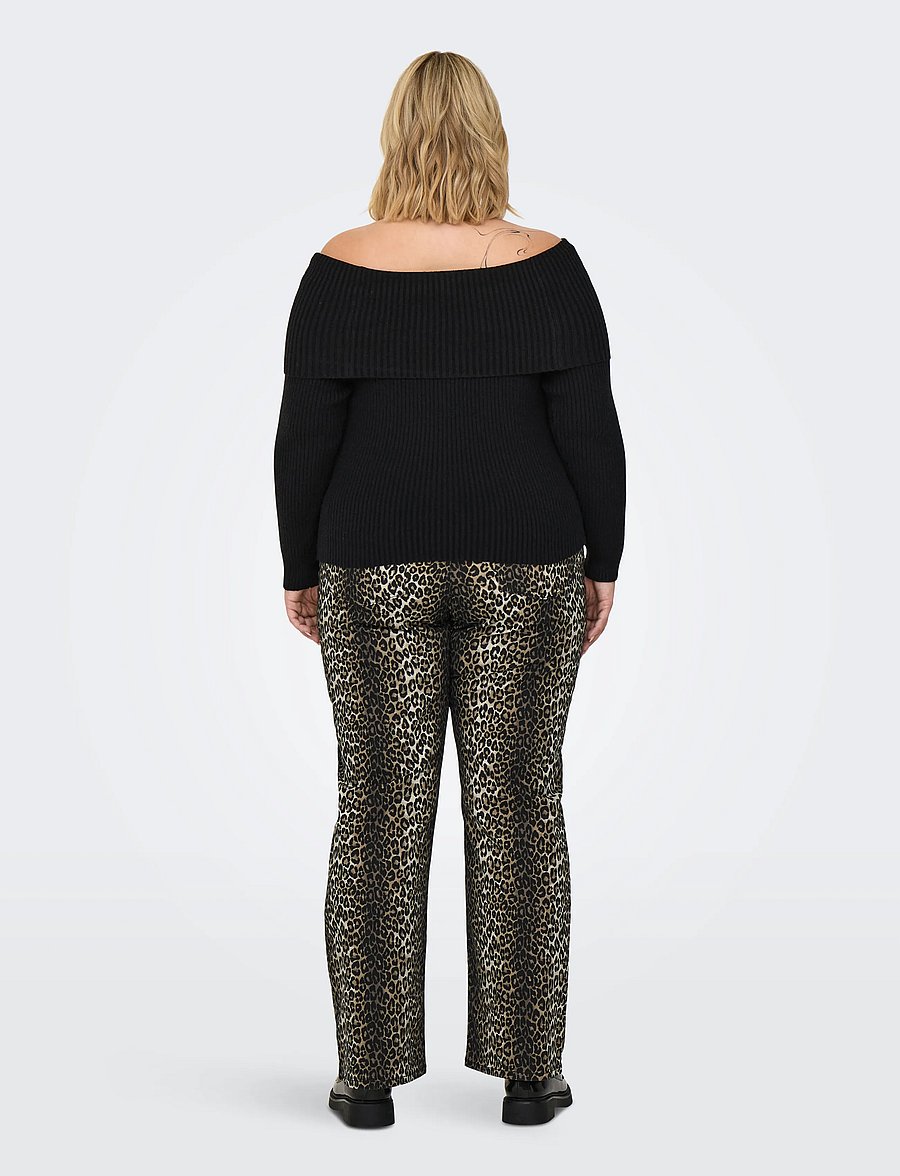 ONLY Carmakoma - CARKATIA LS OFF SHOULDER KNT - stickade tröjor - black - 3