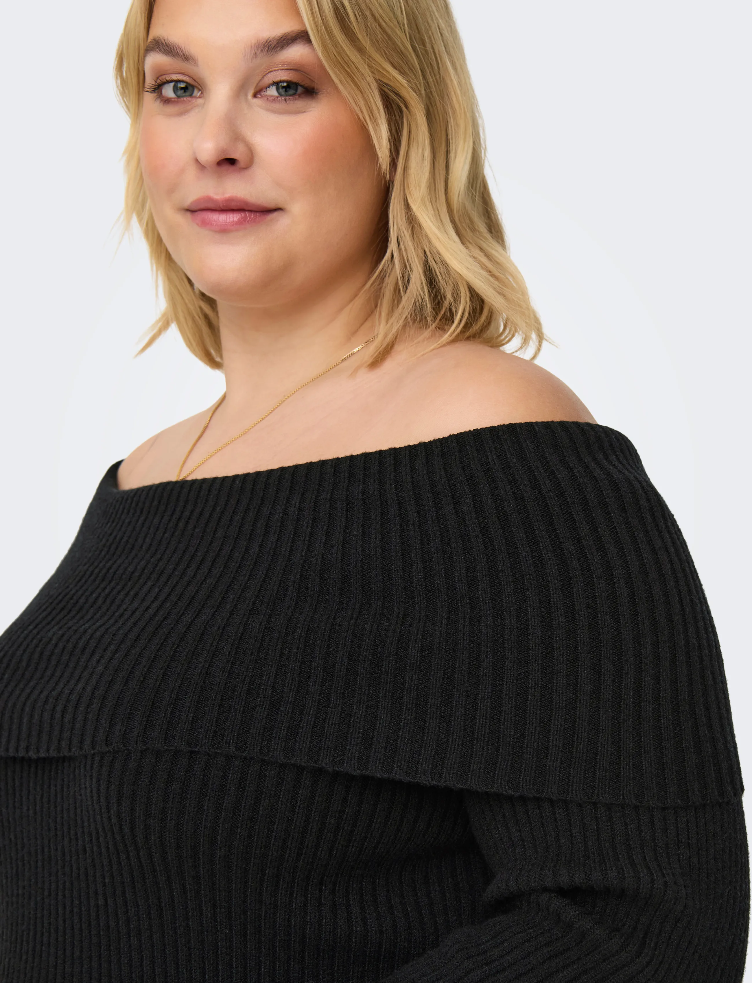 ONLY Carmakoma CARKATIA LS OFF SHOULDER KNT - Geburtstag - BLACK / black